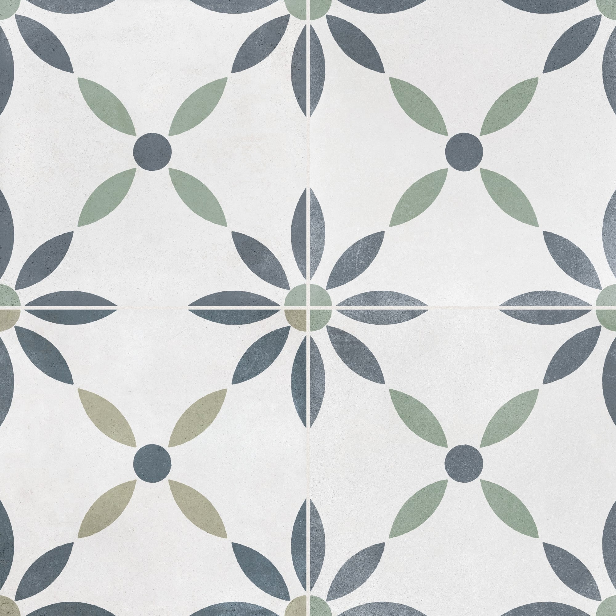 Carrelage effet Carreau ciment Soliris Bleu 22,3x22,3x0,9 cm Novera - Sol et mur intérieur