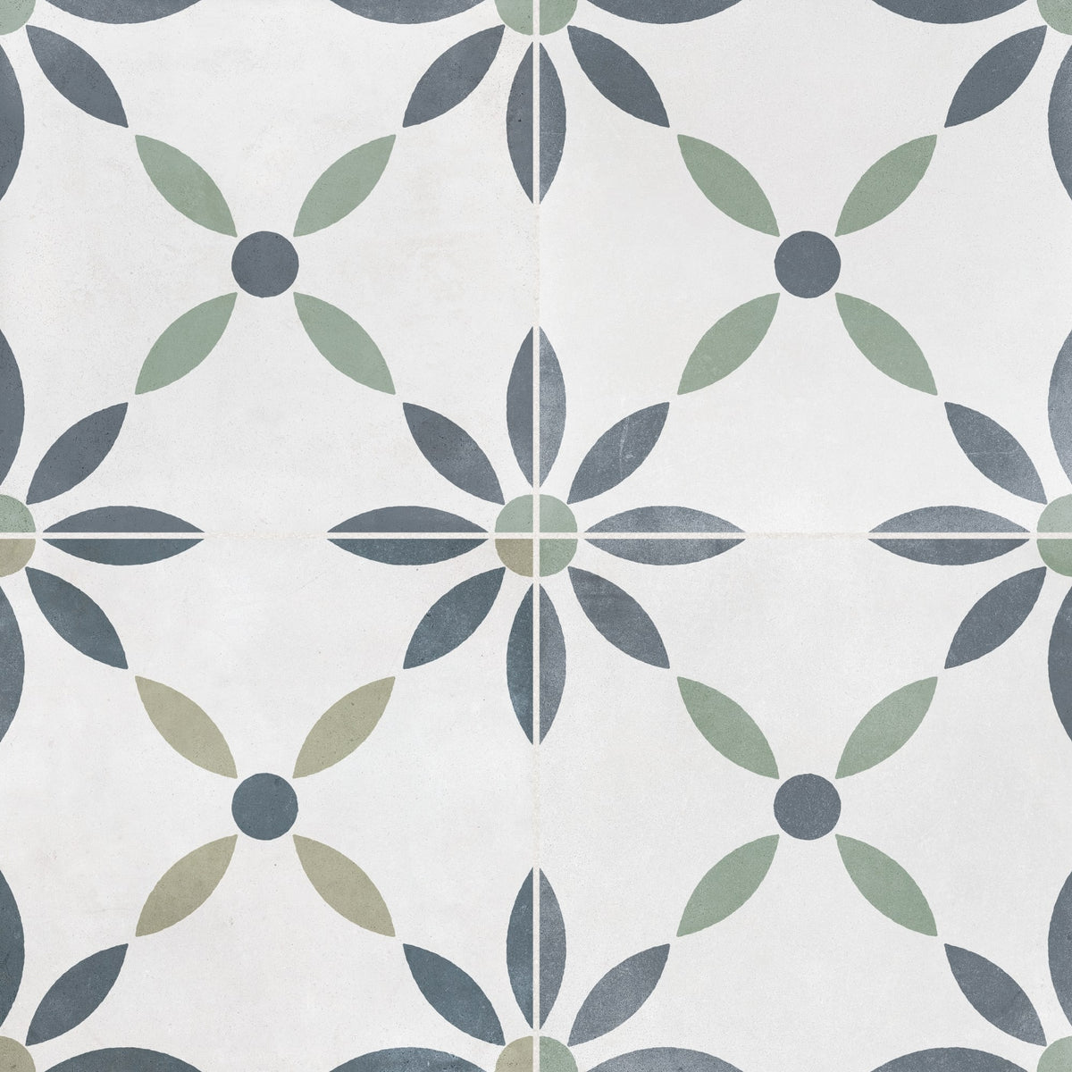 Carrelage effet Carreau ciment Soliris Bleu 22,3x22,3x0,9 cm Novera - Sol et mur intérieur