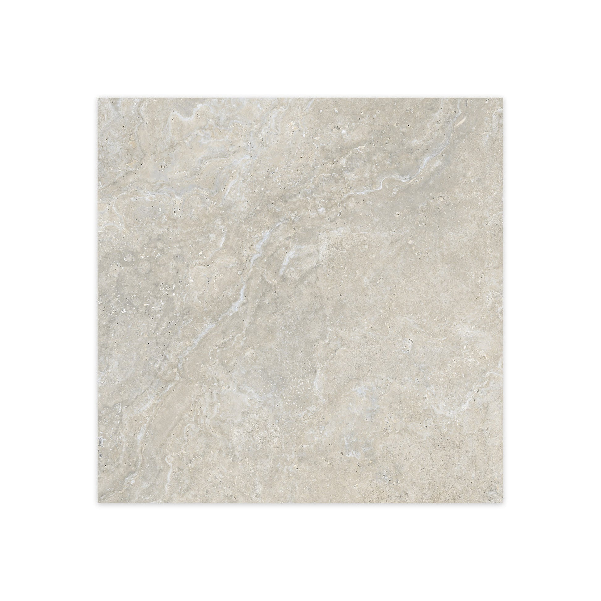 Carrelage effet Travertin Gris Beige 90x90x0,9 cm In&Out Castorel - Sol et mur intérieur et Sol extérieur