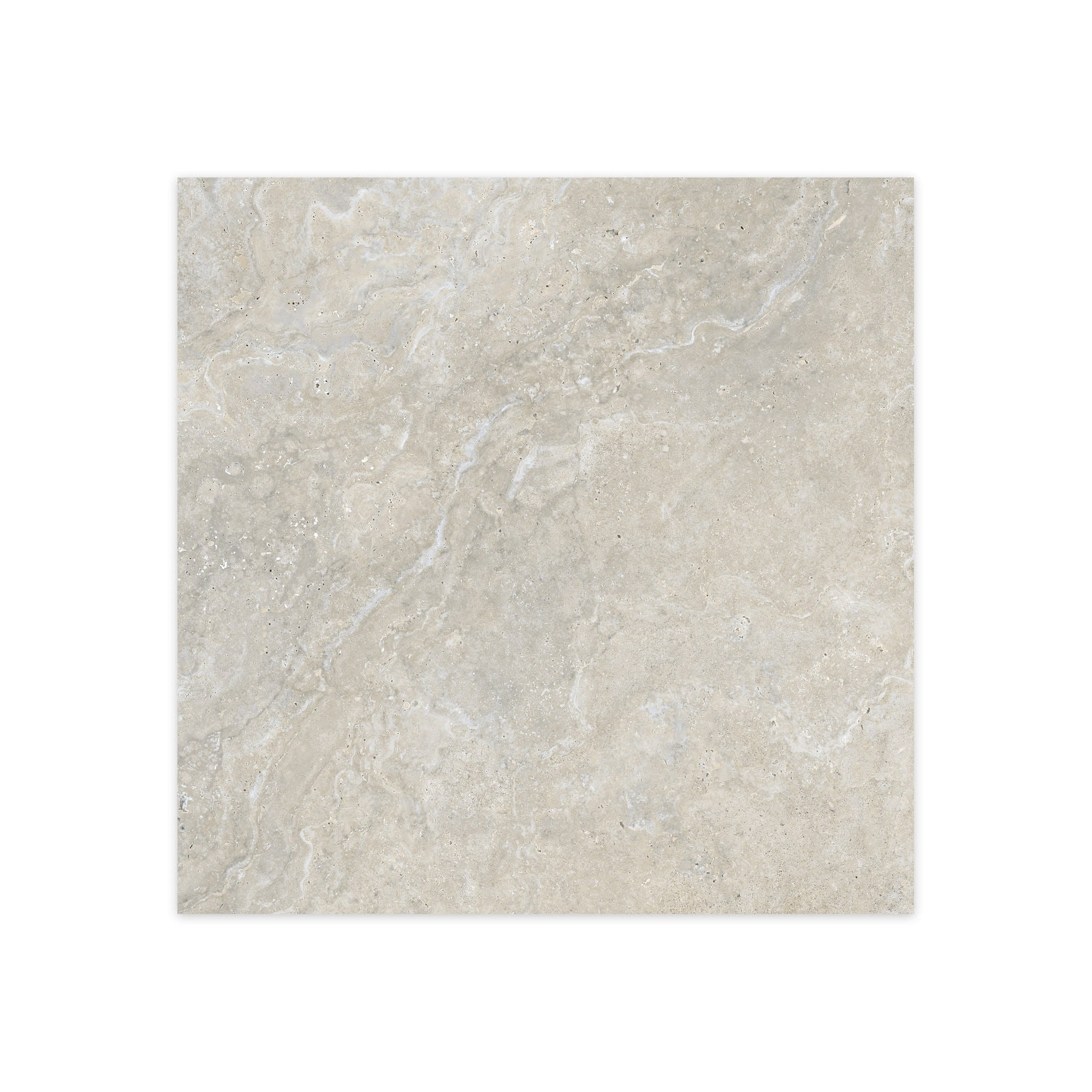 Carrelage effet Travertin Gris Beige 90x90x0,9 cm In&Out Castorel - Sol et mur intérieur et Sol extérieur