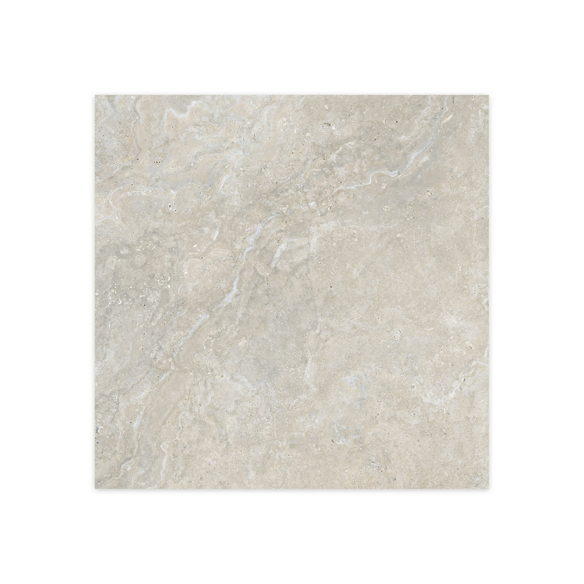 Carrelage effet Travertin Gris Beige 90x90x0,9 cm In&Out Castorel - Sol et mur intérieur et Sol extérieur