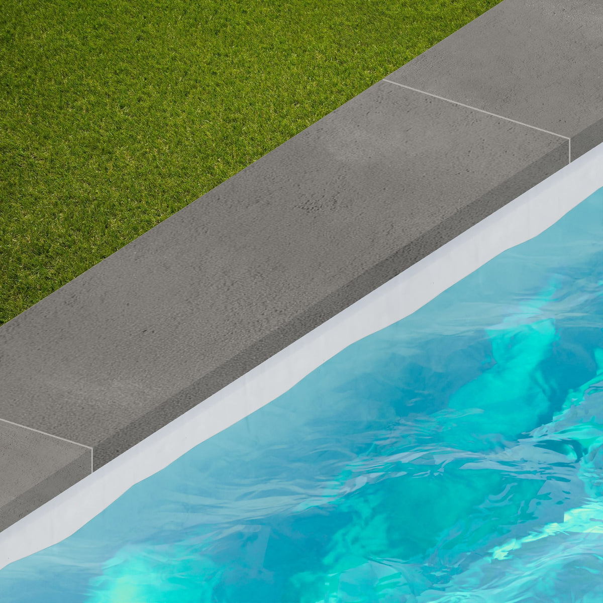 Margelle de piscine effet Béton Gris Ombre 120x33x2 cm Bord Droit avec retombée Gravino