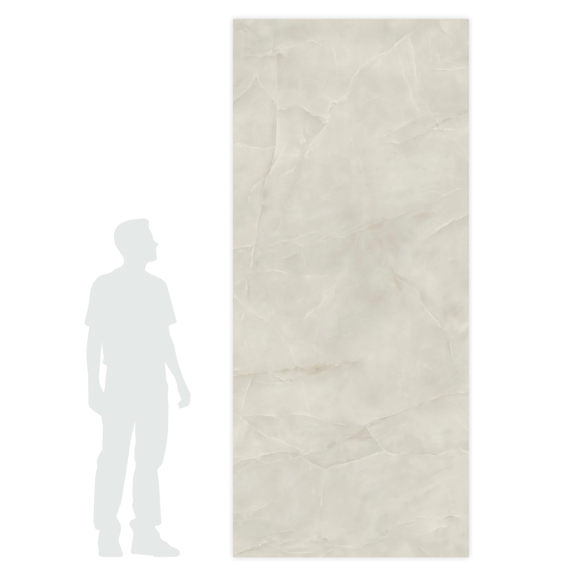 Carrelage effet Onyx Gris Nacré 278x120x0,6 cm Brillant Nerolio - Mur intérieur
