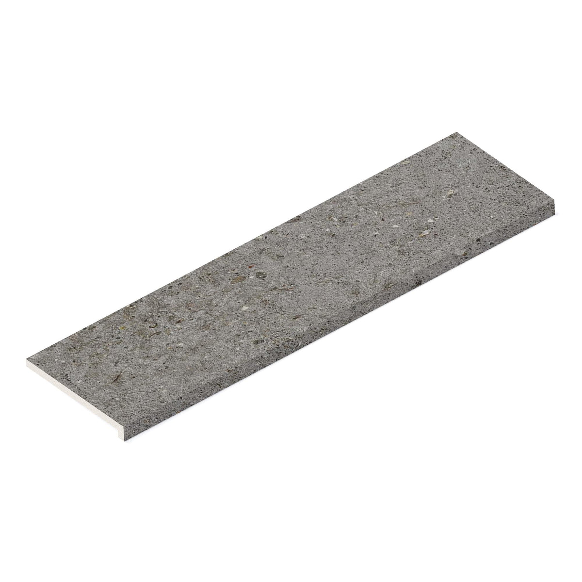 Margelle de piscine effet Pierre Calcaire Gris Fumé 120x33x2 cm Bord Droit avec retombée Domella