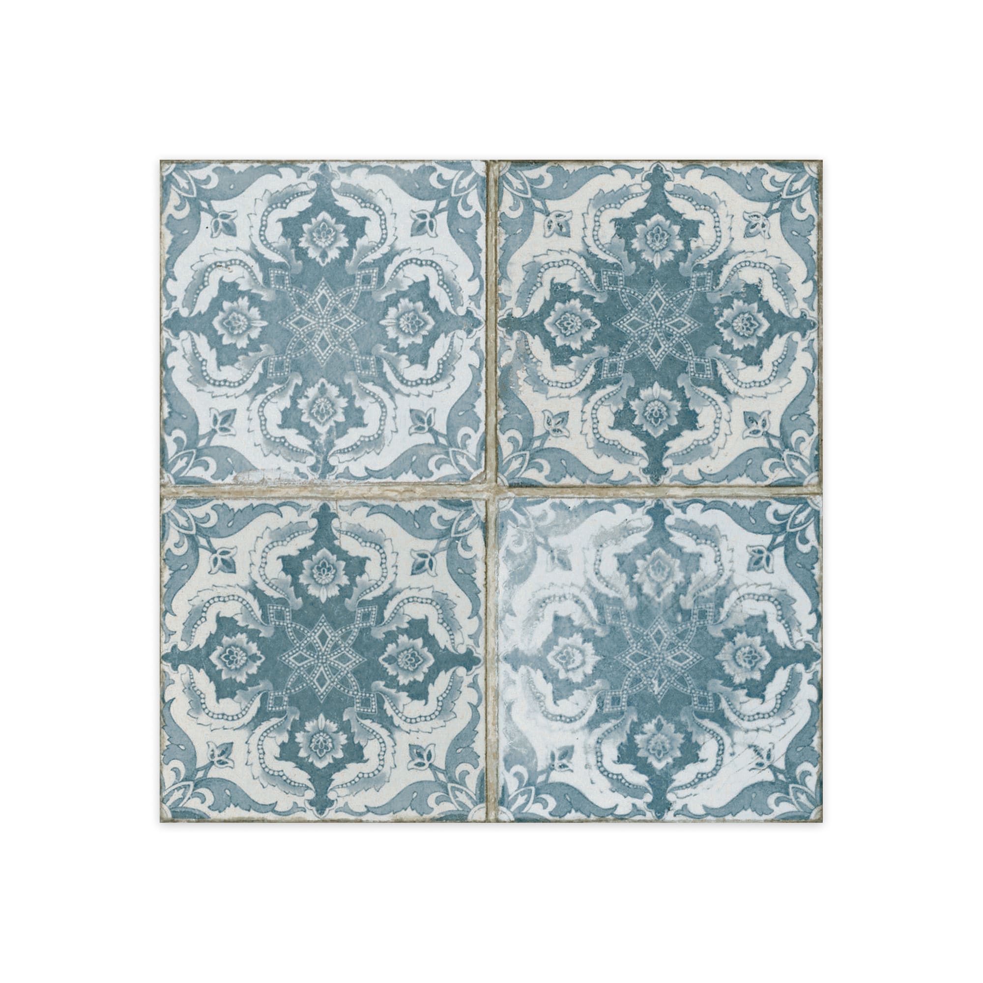 Carrelage Vintage effet Carreau ciment Vert Myrina 45x45x0,95 cm Azoria - Sol et mur intérieur