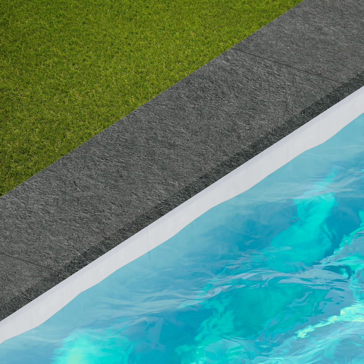Margelle de piscine effet Pierre Quartzite Gris Carbone 120x33x2 cm Bord Droit avec retombée Venturo