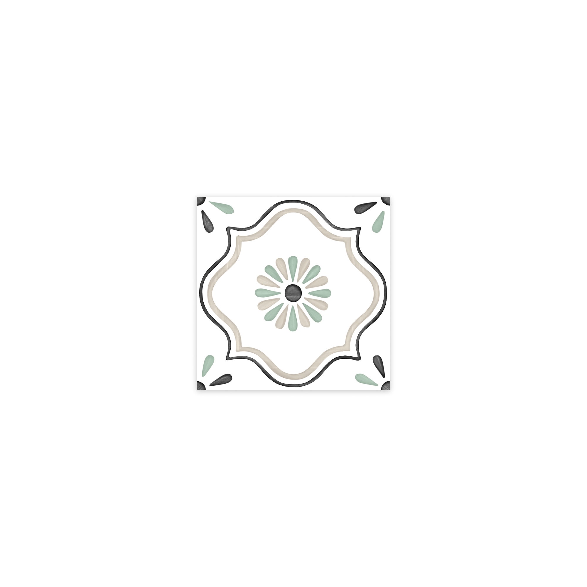 Carrelage effet Carreau ciment Sorinel Beige 12,3x12,3x0,87 cm Tanerio - Sol et mur intérieur