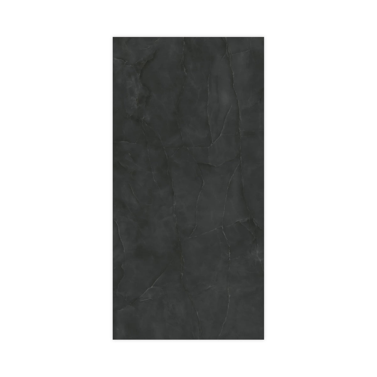 Carrelage effet Onyx Noir Obsidienne 240x120x0,9 cm Brillant Nerolio - Mur intérieur