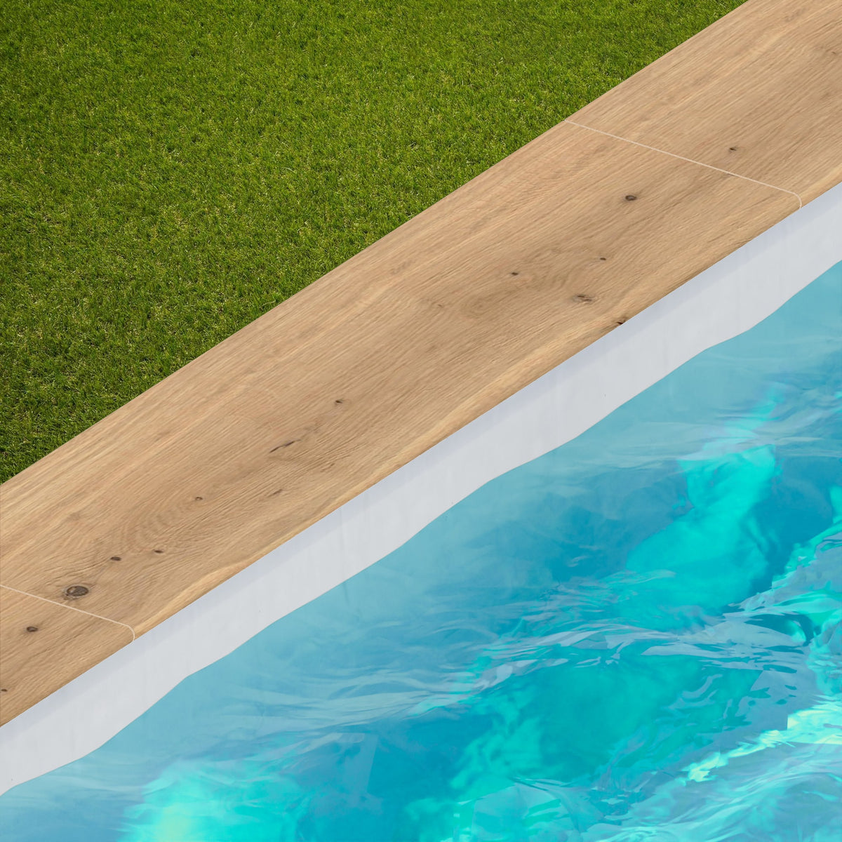 Margelle de piscine effet Bois Chêne Rovere 120x30x2 cm Bord 1/2 Rond Cedrano