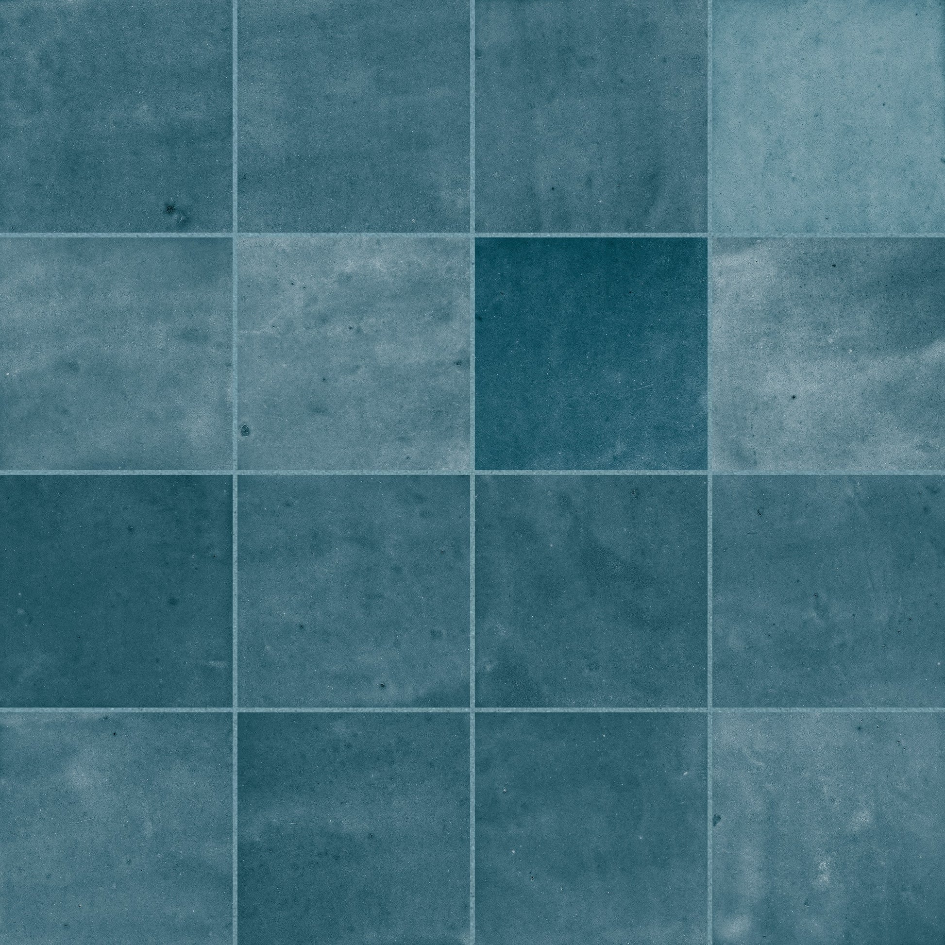 Carrelage effet Zellige Bleu Océan 10,7x10,7x0,85 cm Samorel - Mur intérieur