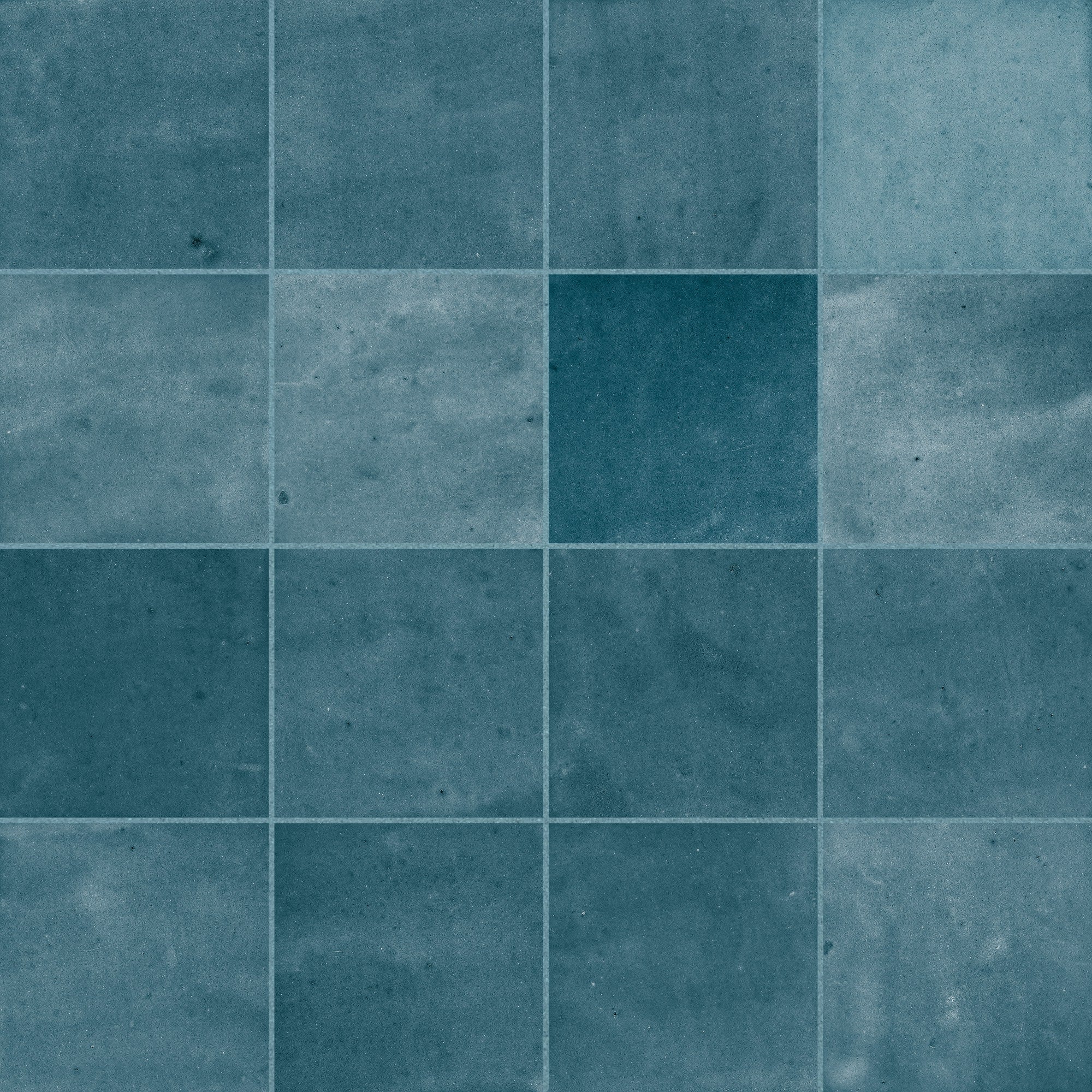 Carrelage effet Zellige Bleu Océan 10,7x10,7x0,85 cm Samorel - Mur intérieur