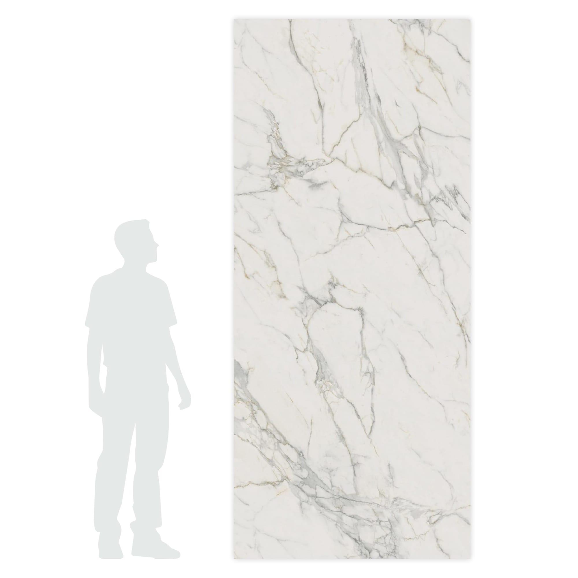 Carrelage effet Marbre Blanc Calacatta Extra Bookmatch B 278x120x0,6 cm Brillant Clarenza - Mur intérieur