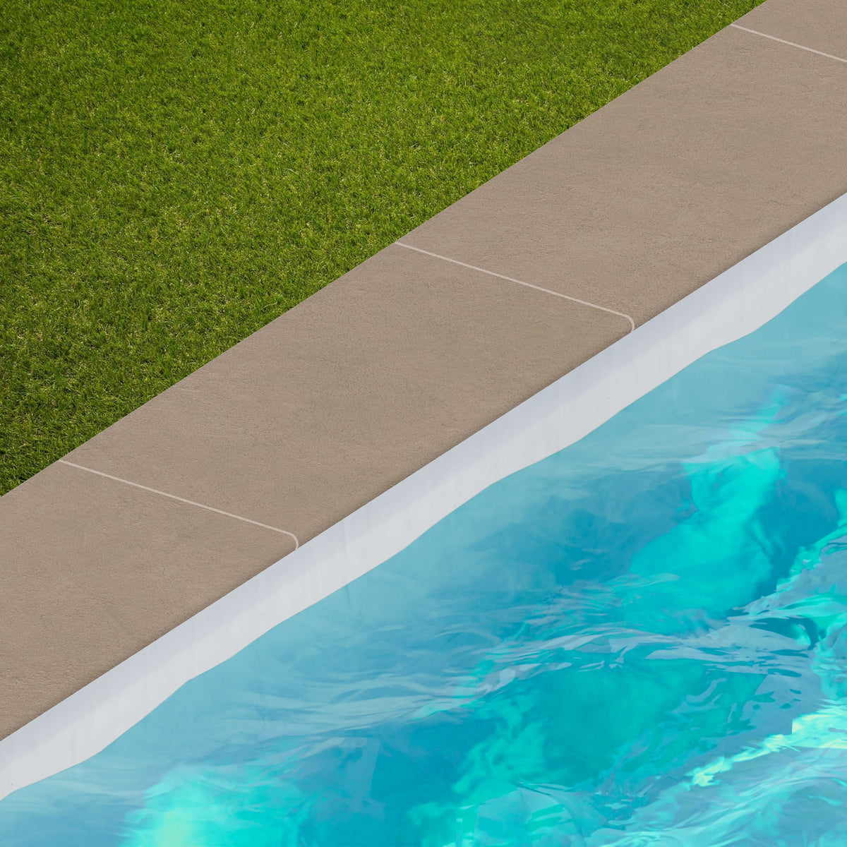 Margelle de piscine effet Béton Brun Sable 60x30x2 cm Bord 1/2 Rond Benzaro