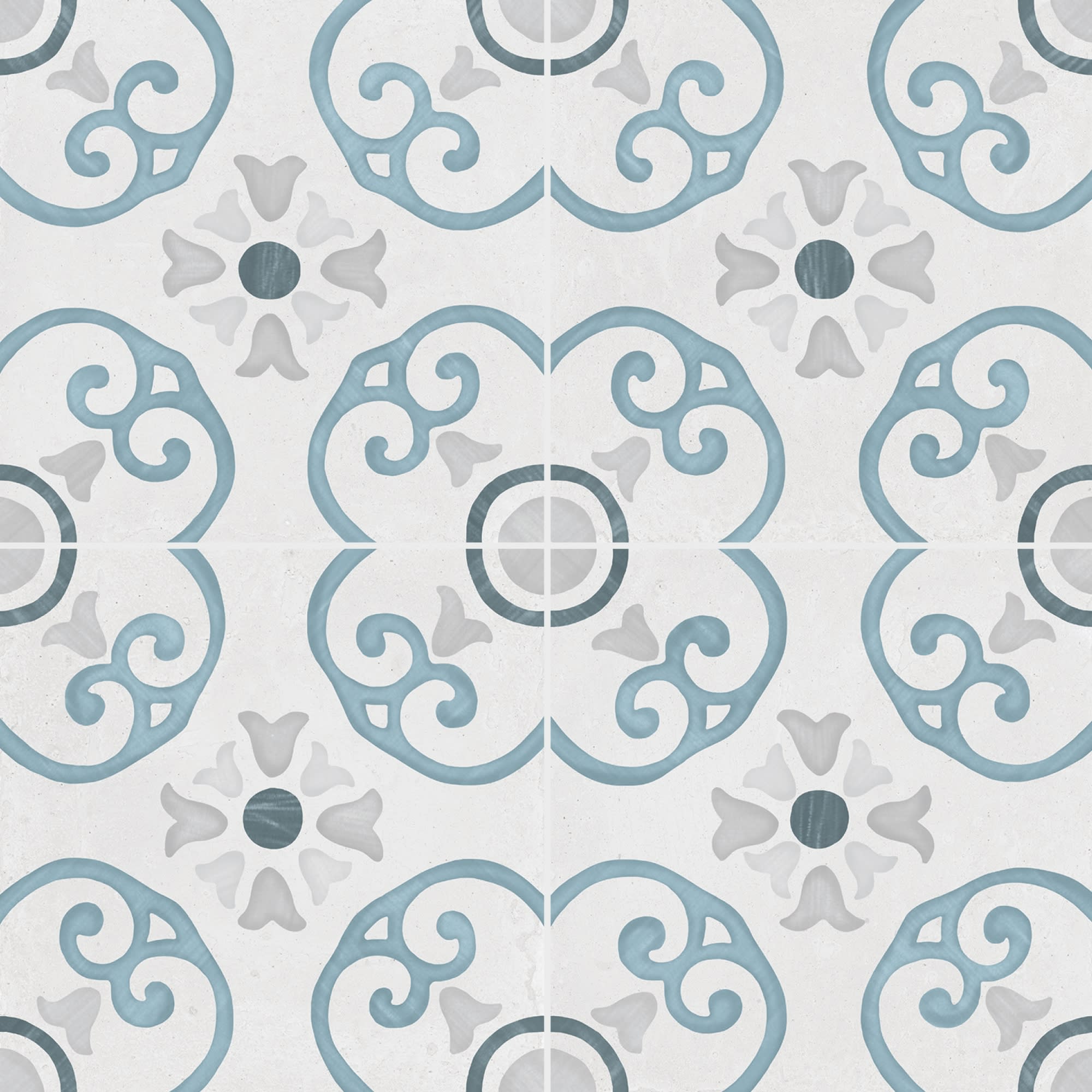 Carrelage effet Carreau ciment Nerelia Bleu 22,3x22,3x0,9 cm Ventoril - Sol et mur intérieur