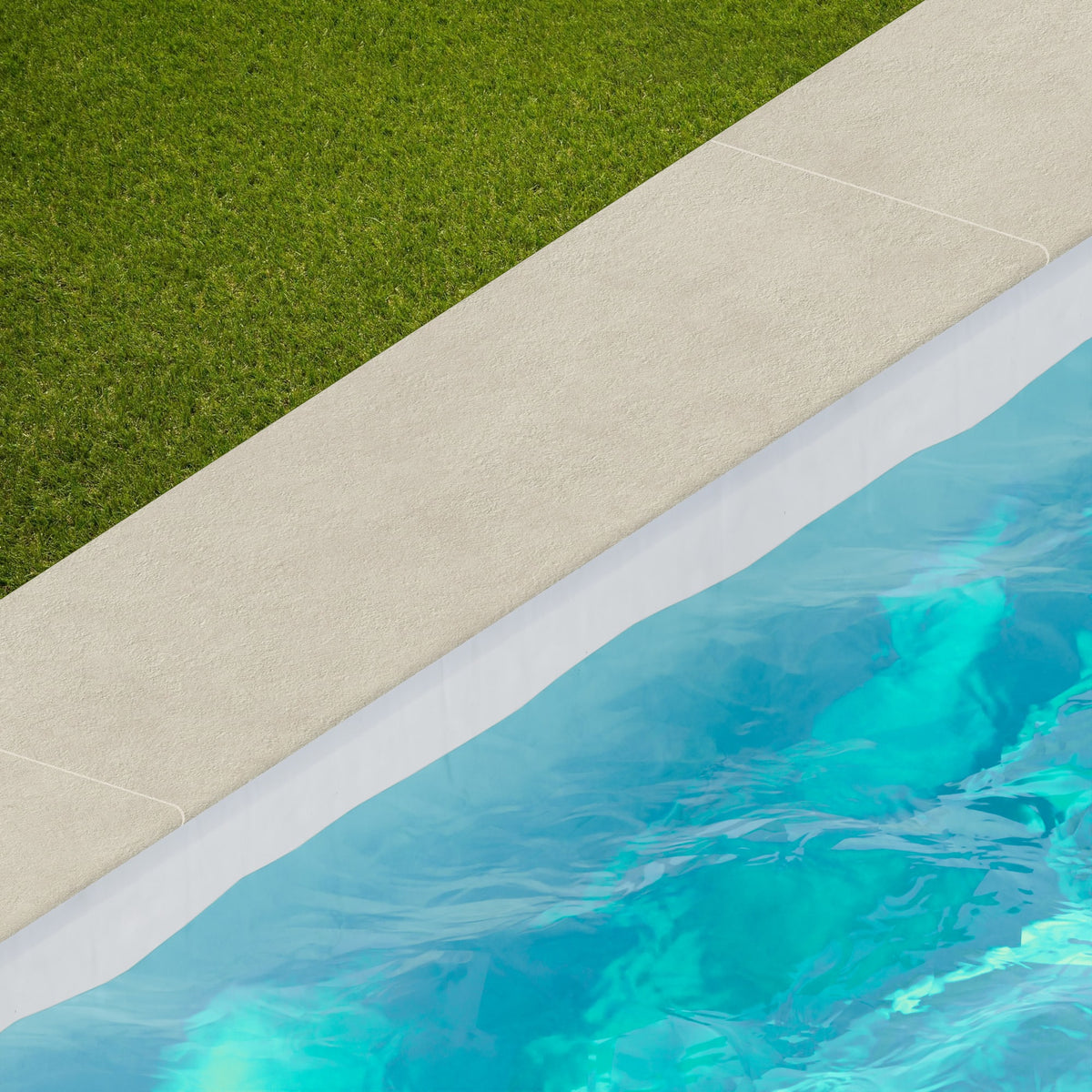 Margelle de piscine effet Béton Gris Ciment 120x33x2 cm Bord 1/2 Rond Talvoro