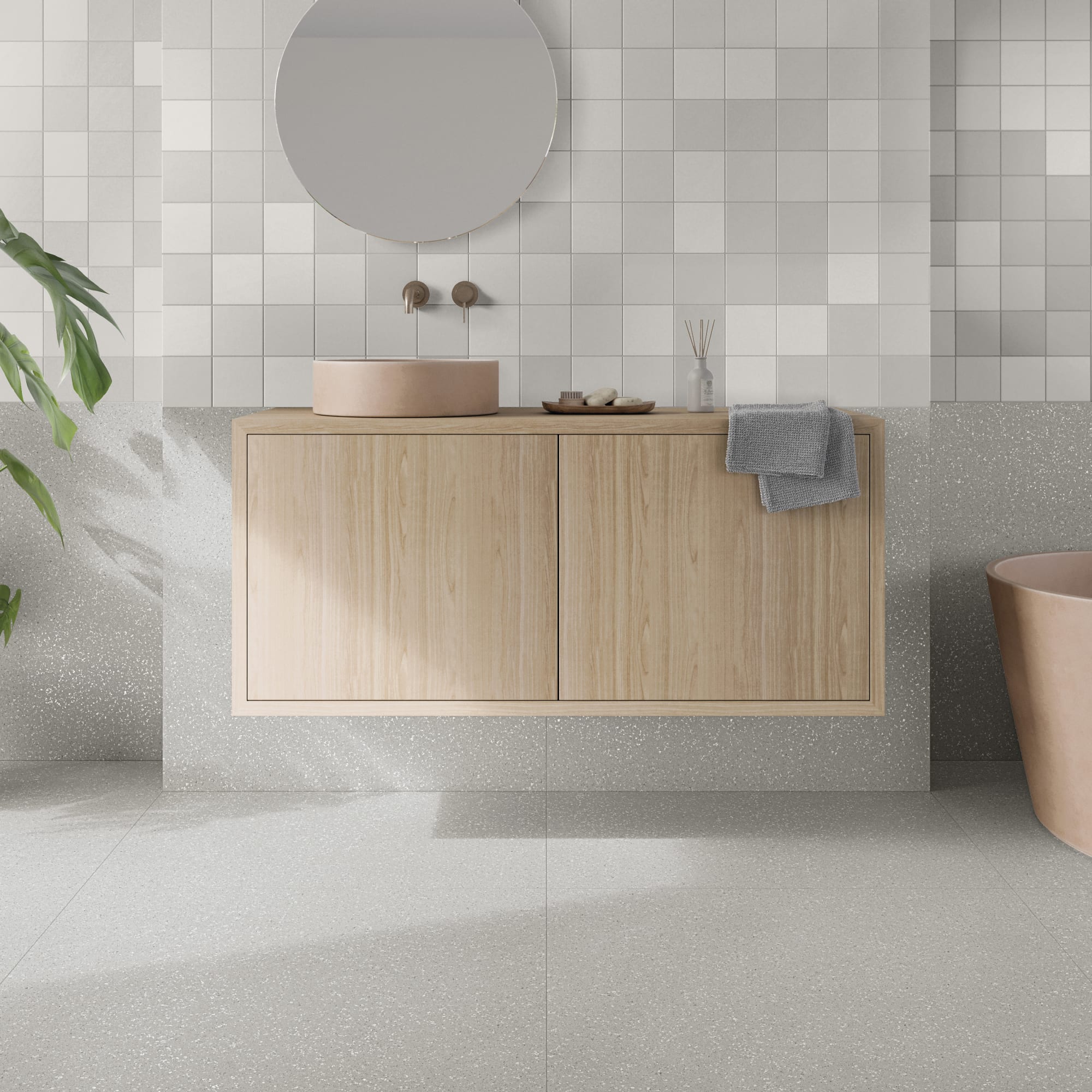 Carrelage effet Zellige Blanc 12,3x12,3x0,87 cm Cubriel - Sol et mur intérieur