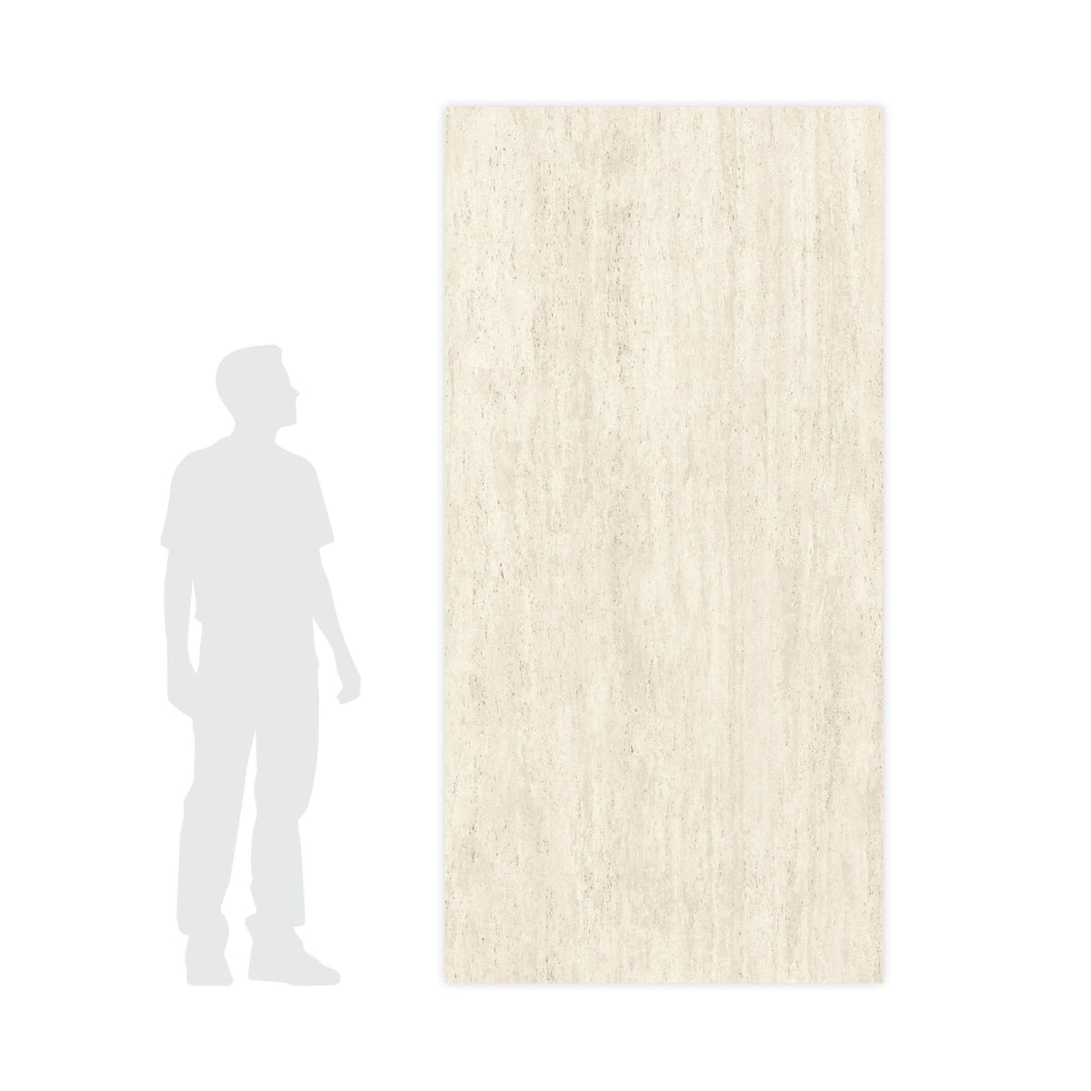Carrelage effet Travertin Blanc Vein Cut 240x120x0,9 cm Mat Neravio - Mur intérieur
