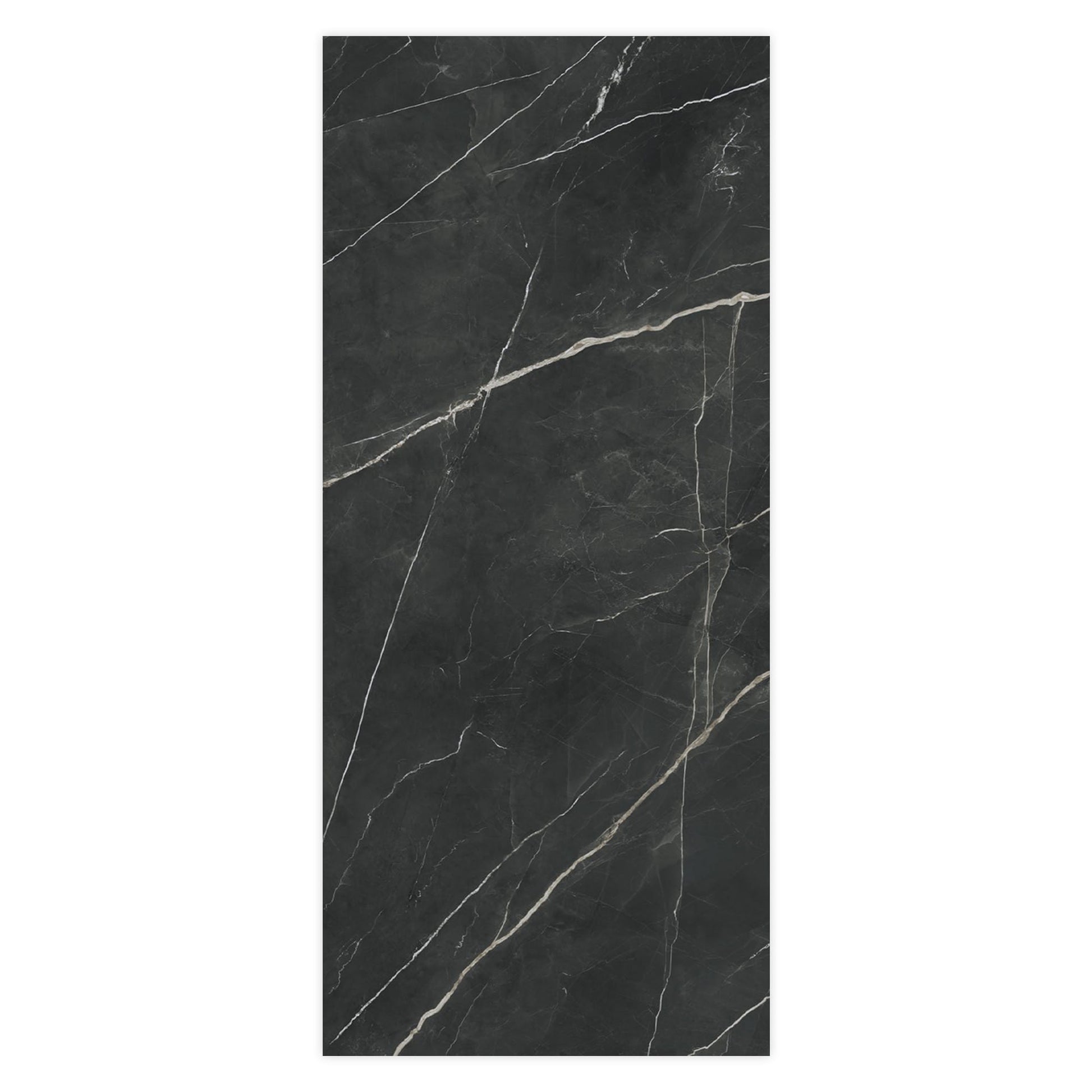 Carrelage effet Marbre Noir Notte 278x120x0,6 cm Brillant Florenza - Mur intérieur