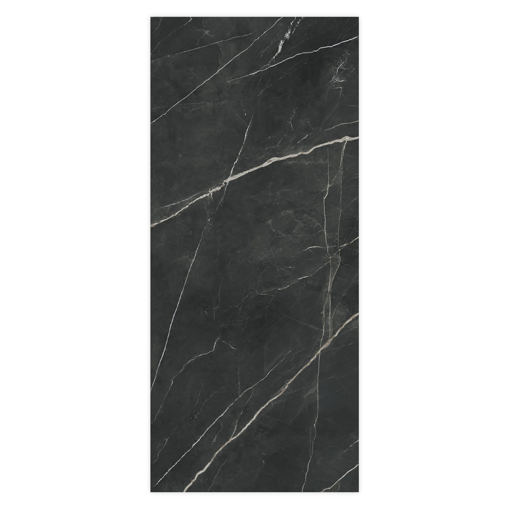 Carrelage effet Marbre Noir Notte 278x120x0,6 cm Brillant Florenza - Mur intérieur