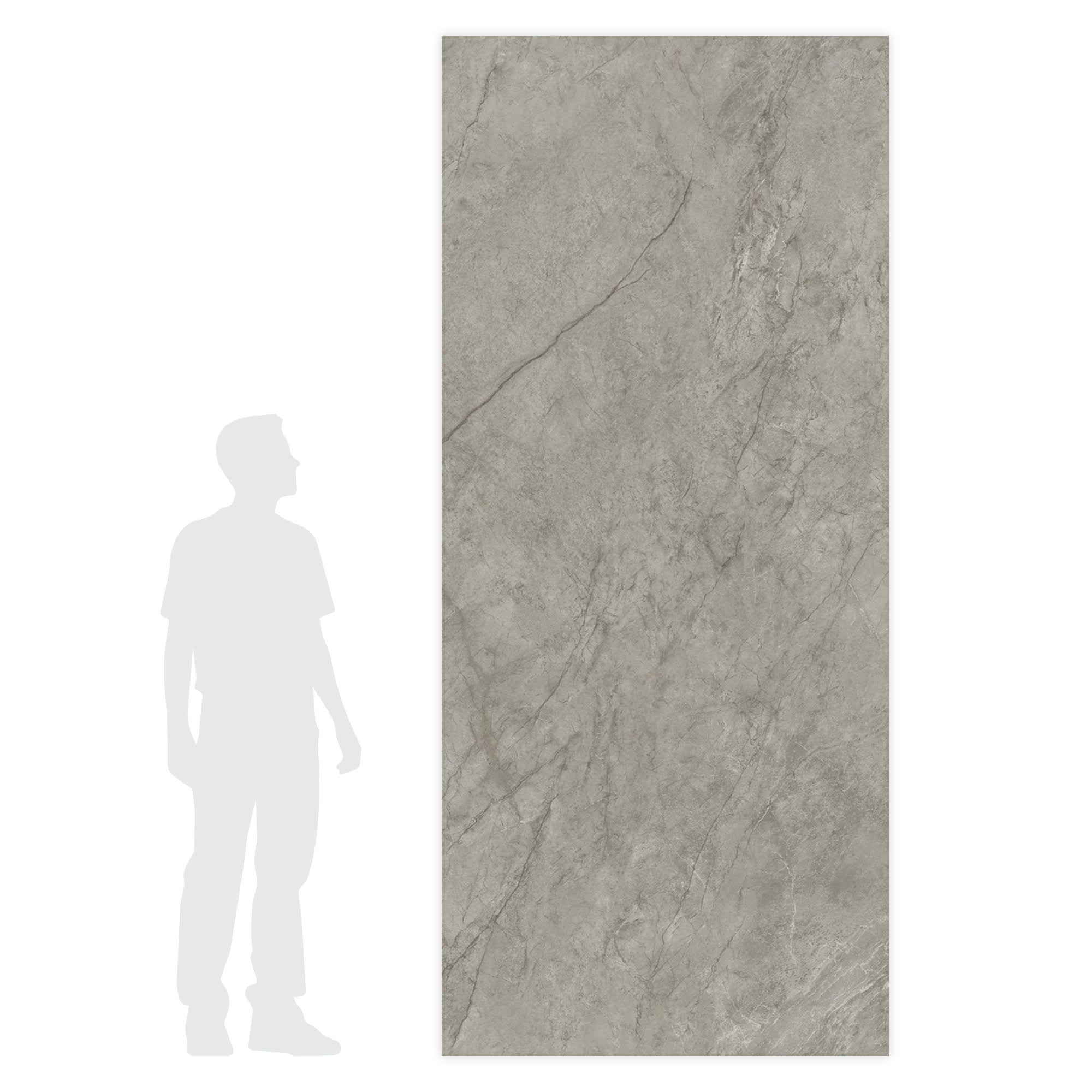Carrelage effet Marbre Gris Royal 278x120x0,6 cm Brillant Orsiano - Mur intérieur