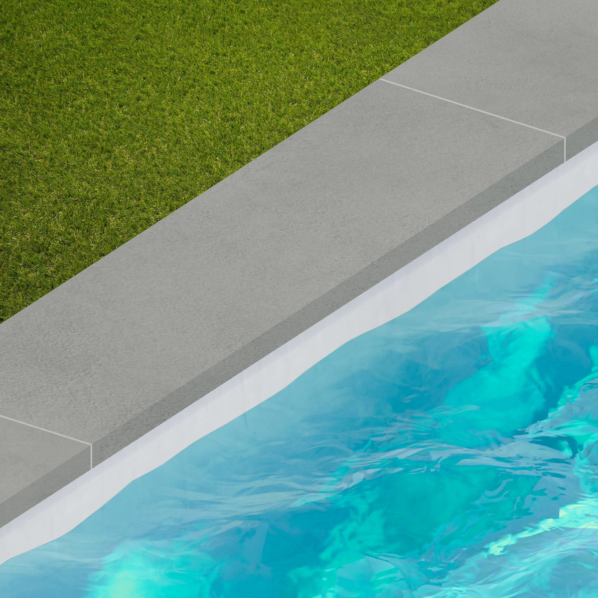 Margelle de piscine effet Béton Gris Cendré 120x33x2 cm Bord Droit avec retombée Montera