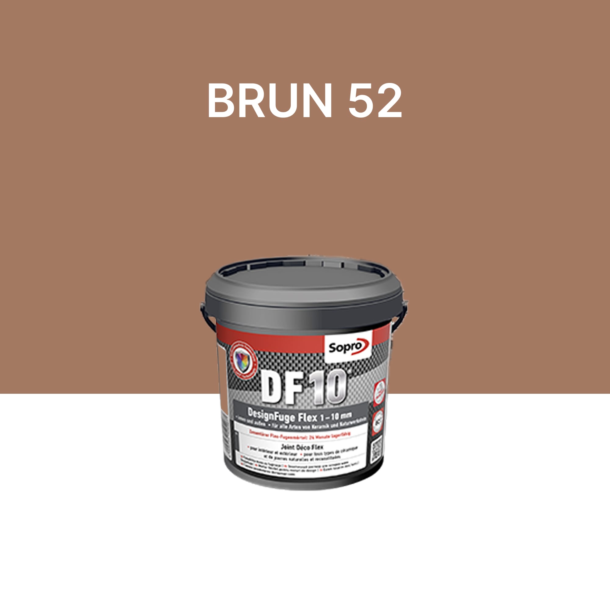 Joint carrelage salle de bains - 1 à 10 mm - Brun 52 - Sopro DF 10 -  1 kg