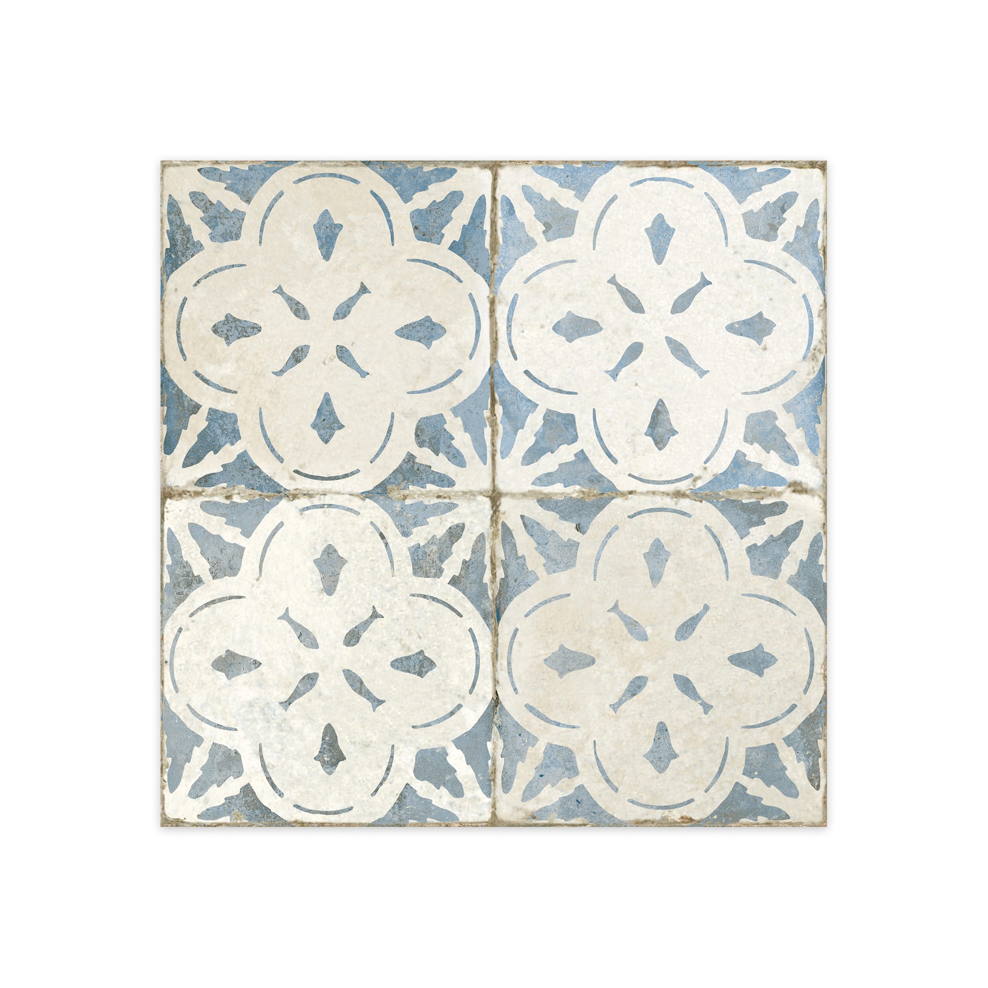 Carrelage Vintage effet Carreau ciment Bleu 45x45x0,95 cm Calenza - Sol et mur intérieur