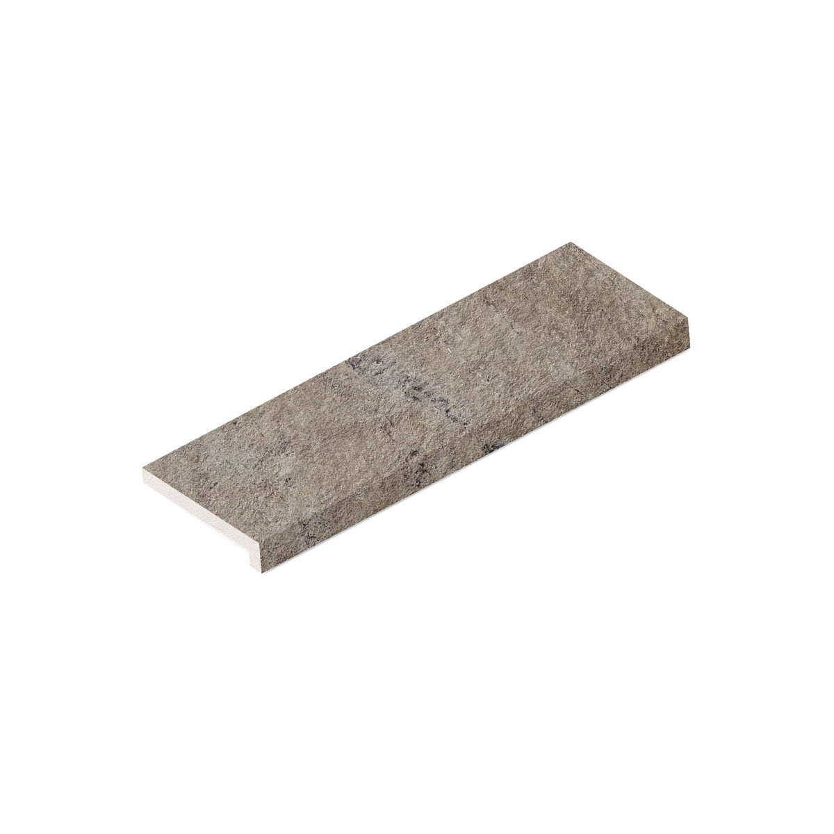 Margelle de piscine effet Pierre Quartzite Gris Roche 60x20x2 cm Bord Droit avec retombée Salvero