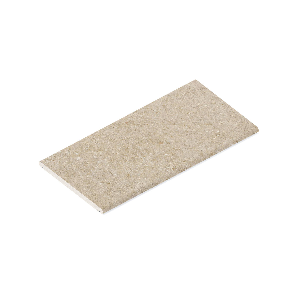 Couvertine effet Pierre Calcaire Beige Sable 60x30x2 cm Bord 1/2 Rond Double Larmier Domella