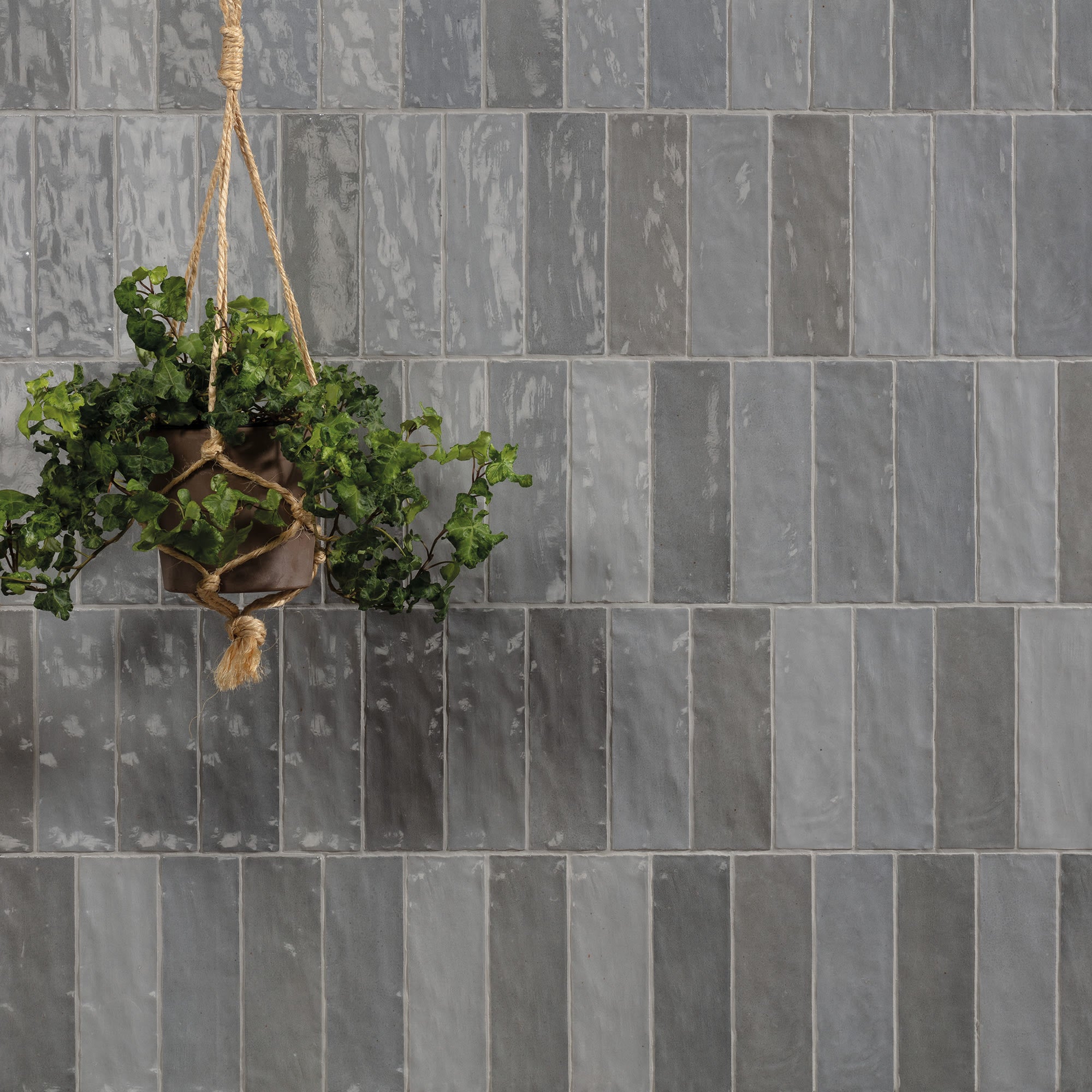 Carrelage effet Zellige Gris 20x6,5x0,85 cm Brillant Orisel - Mur intérieur