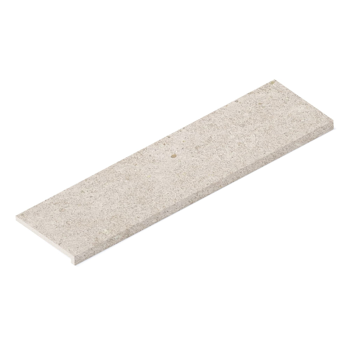 Margelle de piscine effet Pierre Calcaire Blanc Craie 120x33x2 cm Bord Droit avec retombée Domella