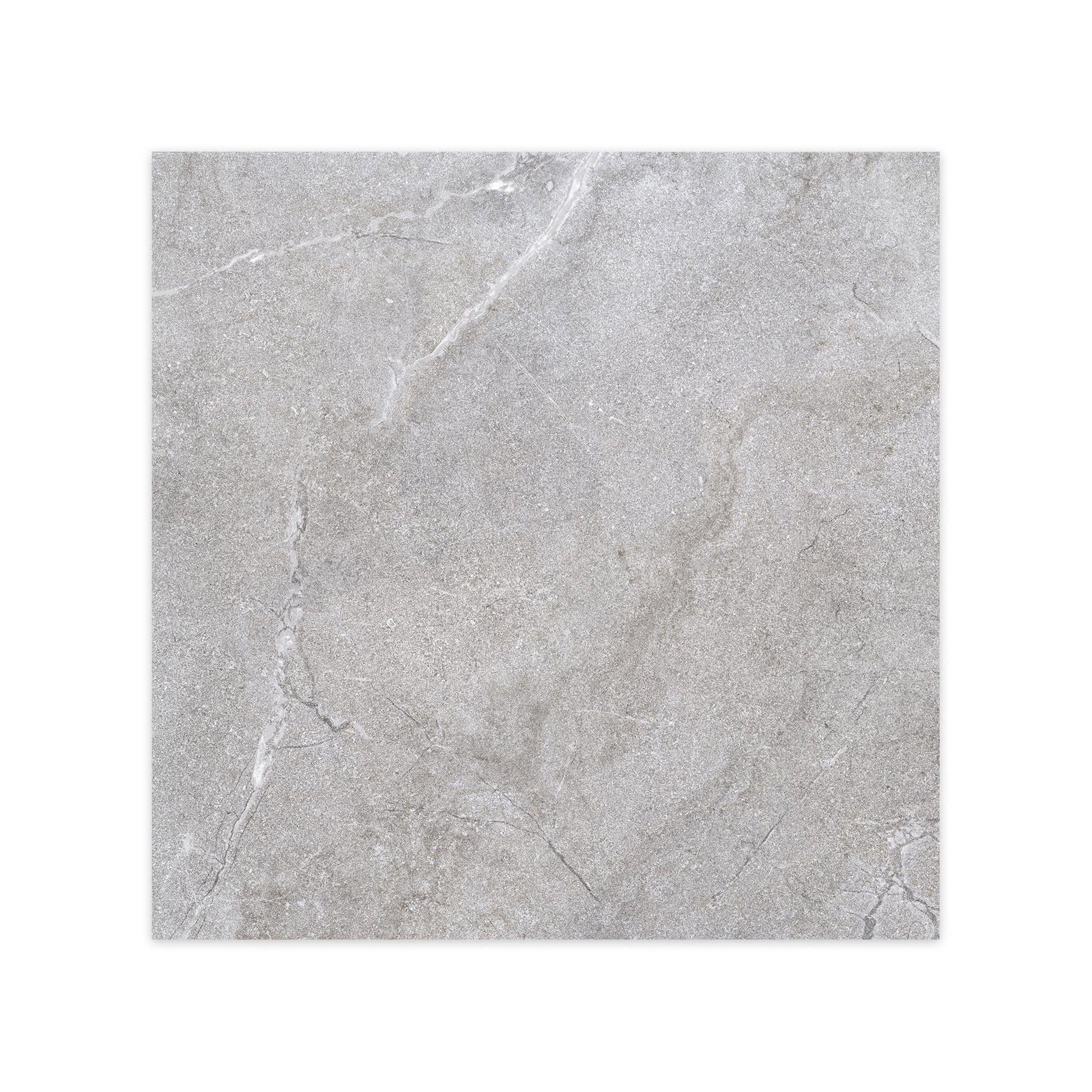 Carrelage effet Pierre Gris Silver 90x90x0,9 cm In&Out Luzerio - Sol et mur intérieur et Sol extérieur
