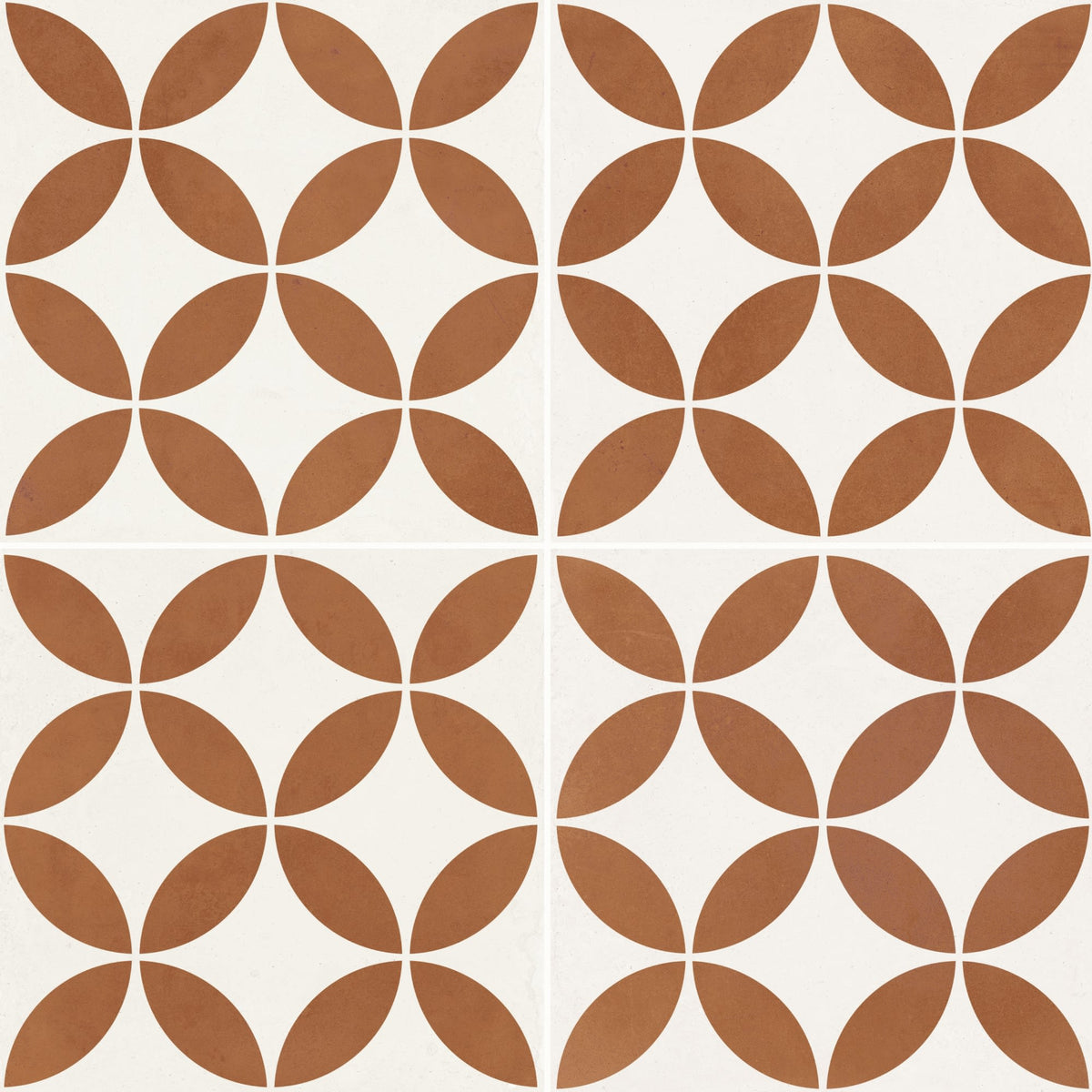 Carrelage effet Carreau ciment Axerio Terracotta 22,3x22,3x0,9 cm Savero - Sol et mur intérieur