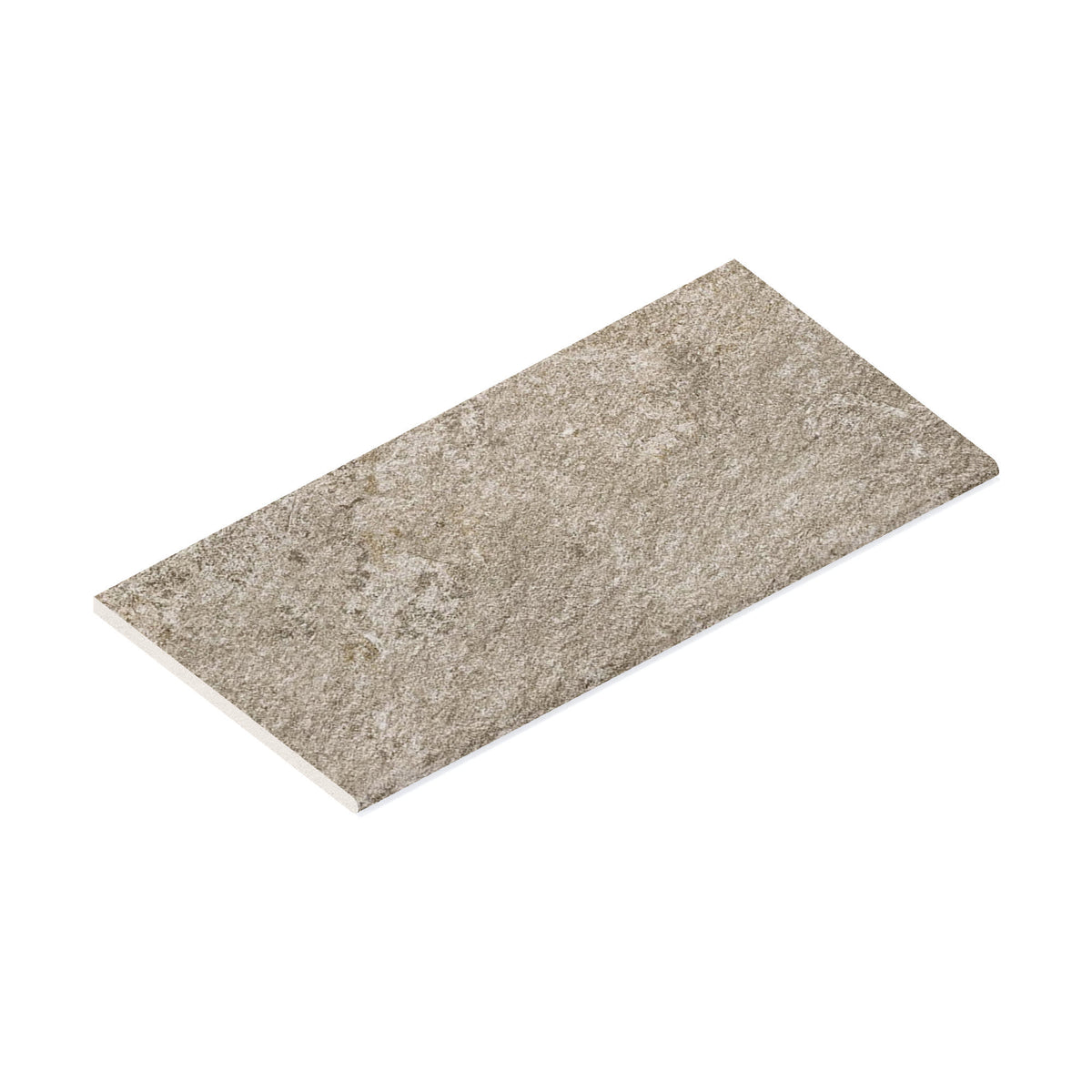 Margelle de piscine effet Pierre Quartzite Gris Argent 80x40x2 cm Bord 1/2 Rond Salvero
