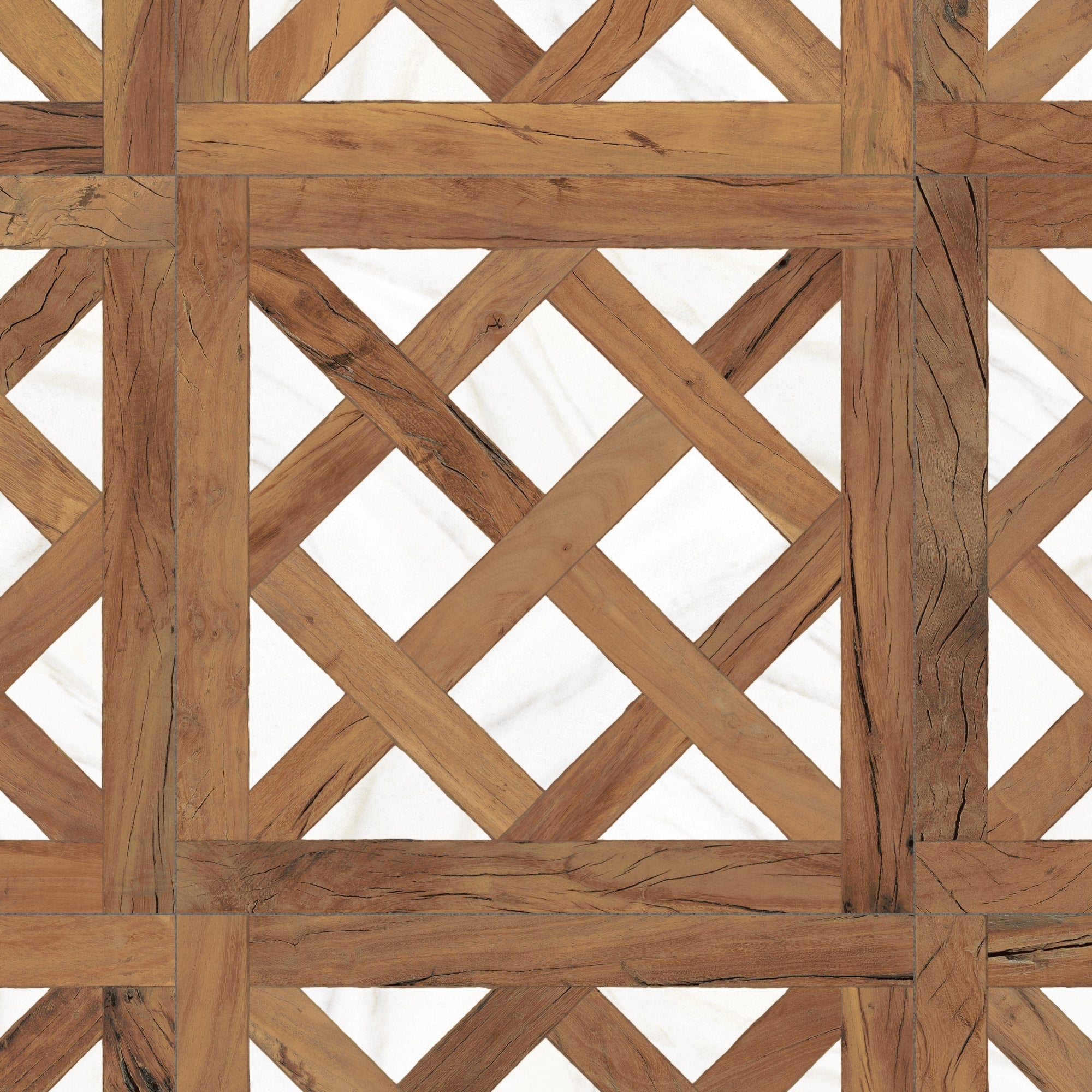 Carrelage Vintage effet Parquet Bois Pierre Blanche Versailles 45x45x0,95 cm Virelno - Sol intérieur