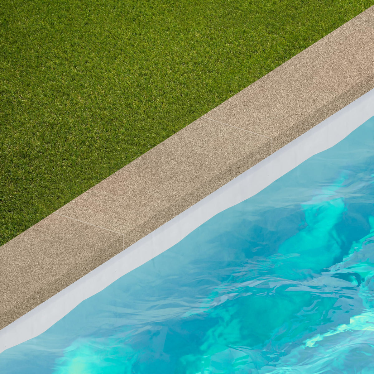 Margelle de piscine effet Béton Beige Terre 60x20x2 cm Bord Droit avec retombée Vetrano