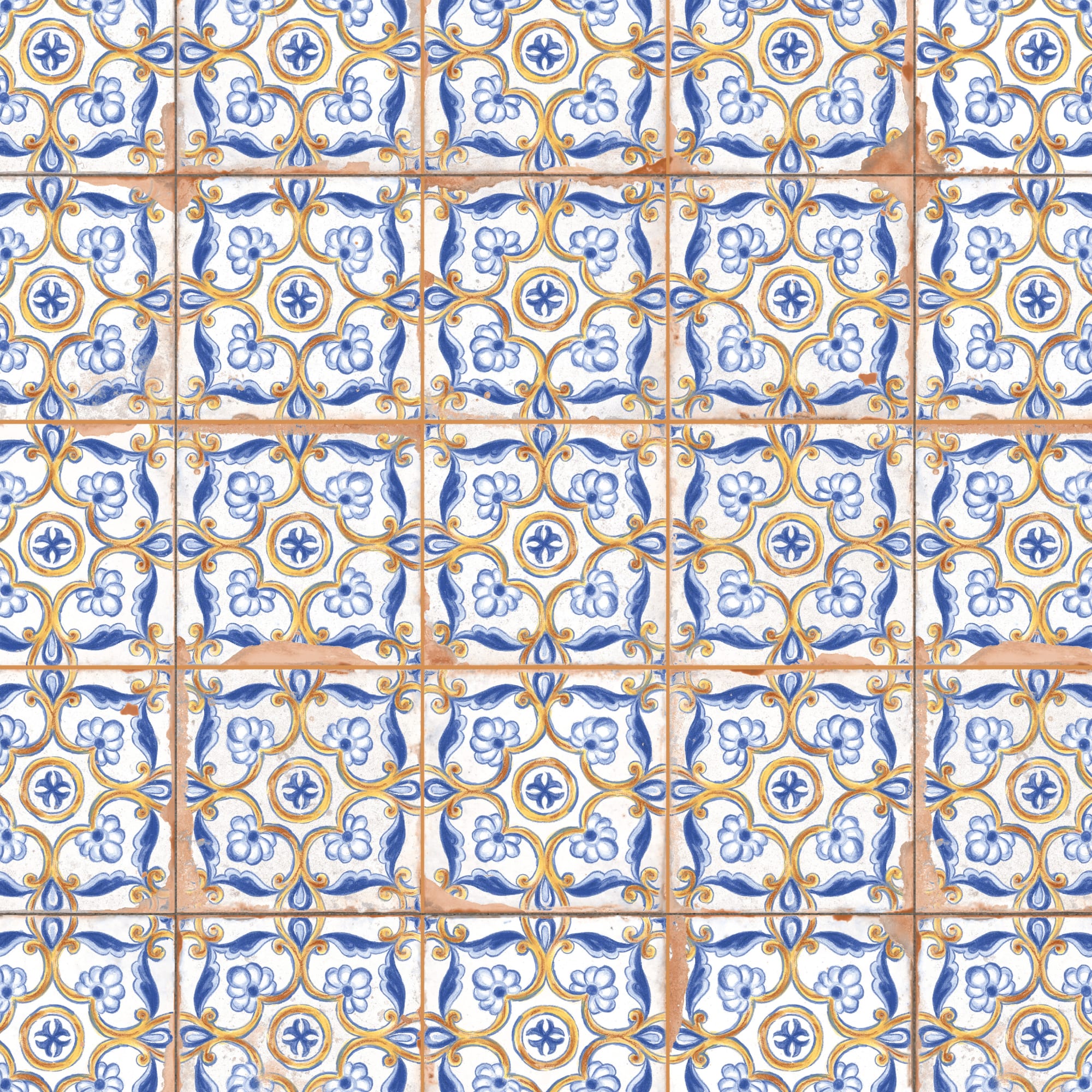 Carrelage Vintage Multicolore Ebla 33x33x0,95 cm Castelia - Mur intérieur