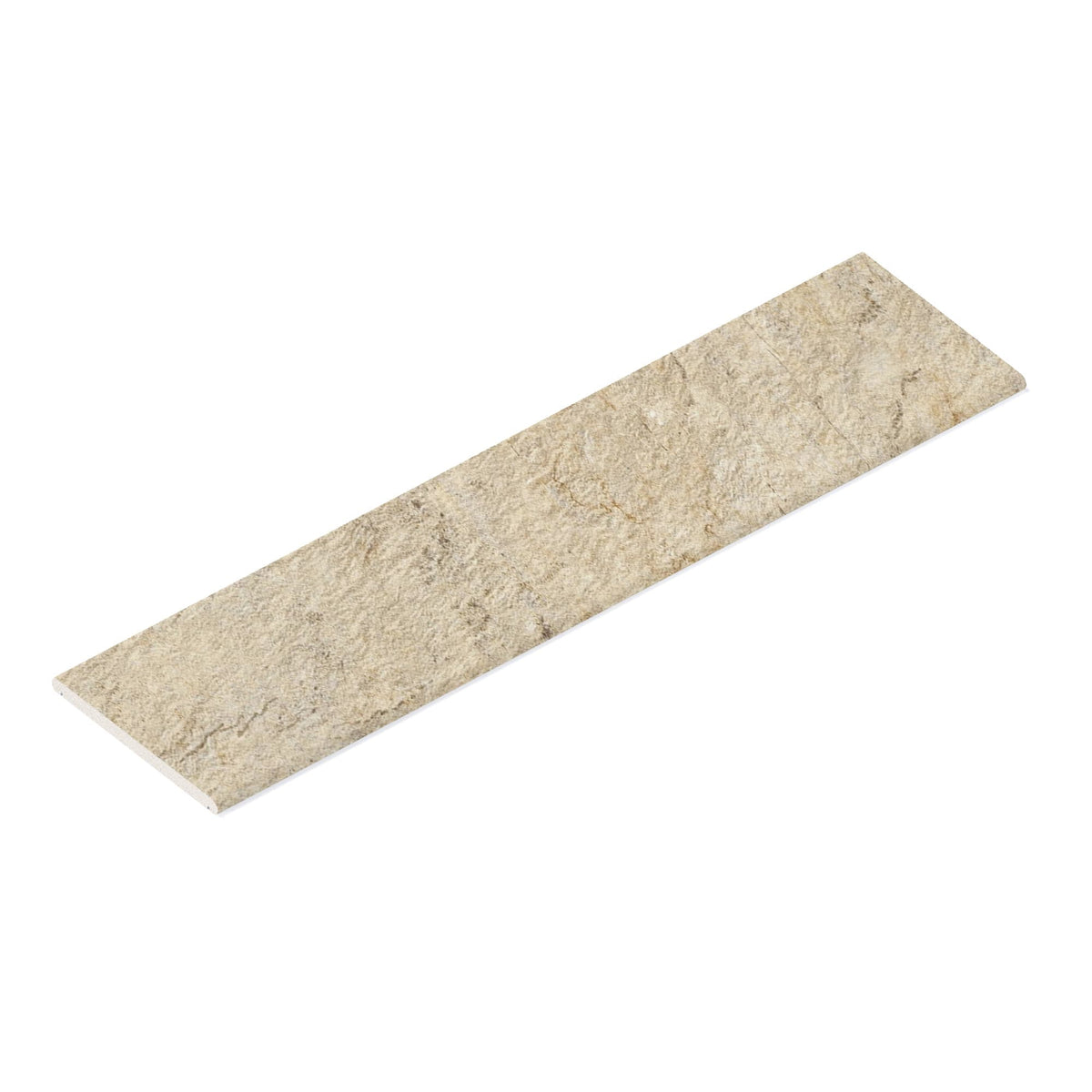 Couvertine effet Pierre Quartzite Gris Beige 120x30x2 cm Bord 1/2 Rond Double Larmier Salvero