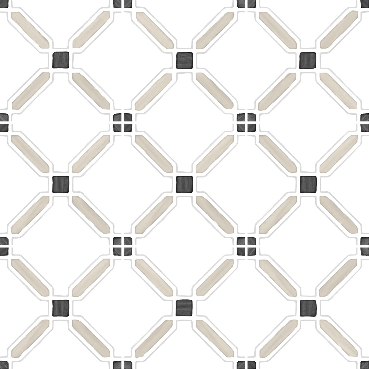 Carrelage effet Carreau ciment Floreva Beige 12,3x12,3x0,87 cm Tanerio - Sol et mur intérieur