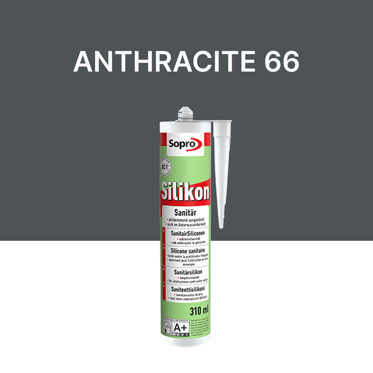 Mastic silicone spécial piscine - Anthracite 66 - 310 ml