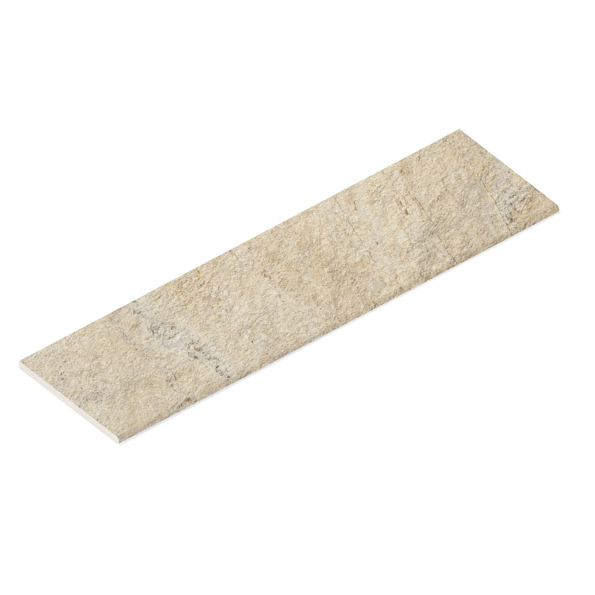 Margelle de piscine effet Pierre Quartzite Gris Beige 120x33x2 cm Bord 1/2 Rond Salvero