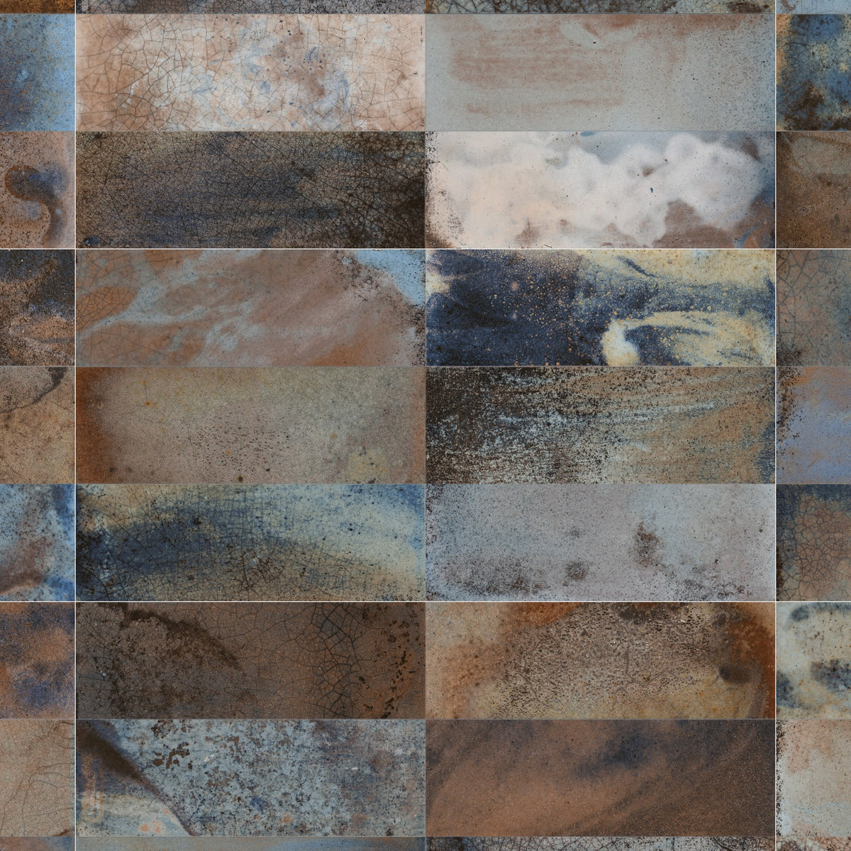 Carrelage Vintage effet Zellige Multicolore 40x20x1,03 cm Patrina - Mur intérieur
