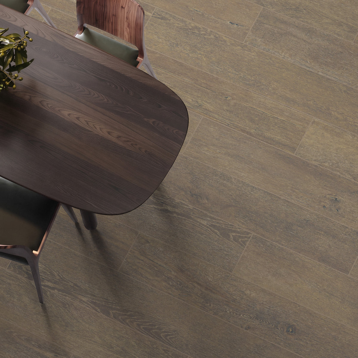 Carrelage effet Parquet Bois Brun Foncé 121x19,5x0,9 cm In&Out Lunerol - Sol et mur intérieur et Sol extérieur