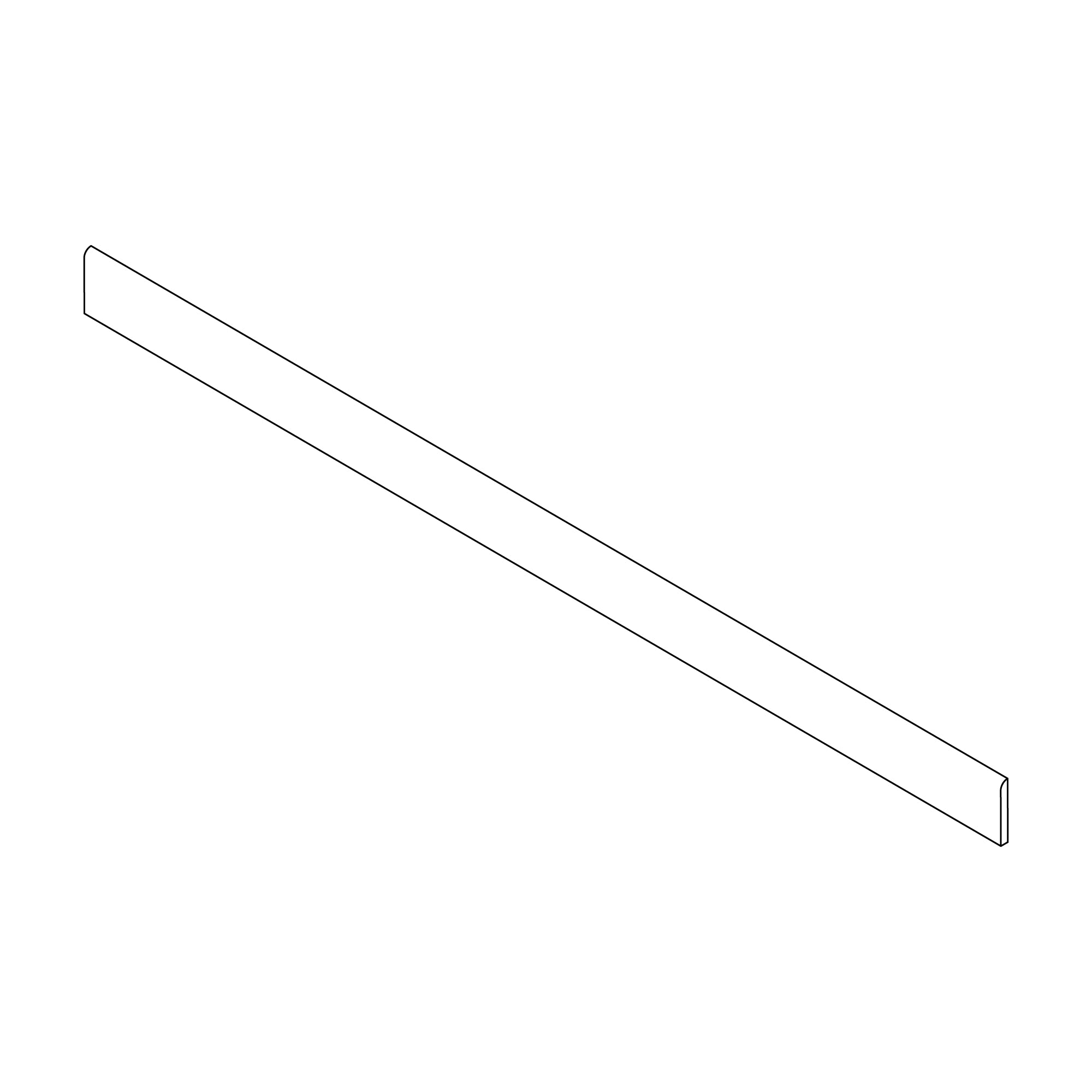 Plinthe carrelage effet Béton Blanc Minéral 120x7,2 cm Mat Benzaro