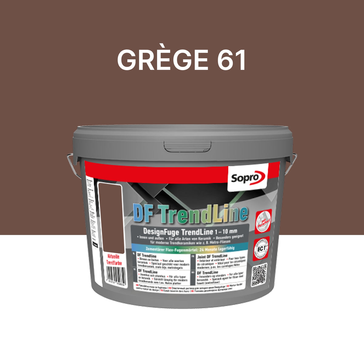 Joint carrelage salle de bains - 1 à 10 mm - Grège 61 - Sopro DF TrendLine - 5 kg