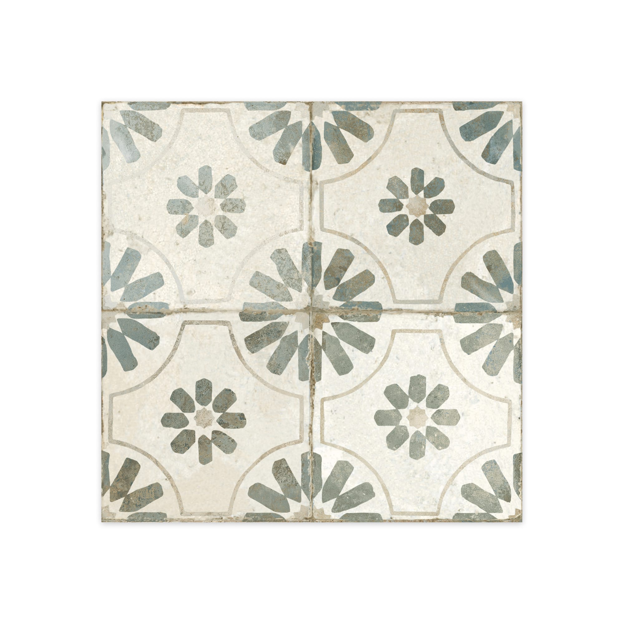 Carrelage Vintage effet Carreau ciment Vert 45x45x0,95 cm Selvara - Sol et mur intérieur