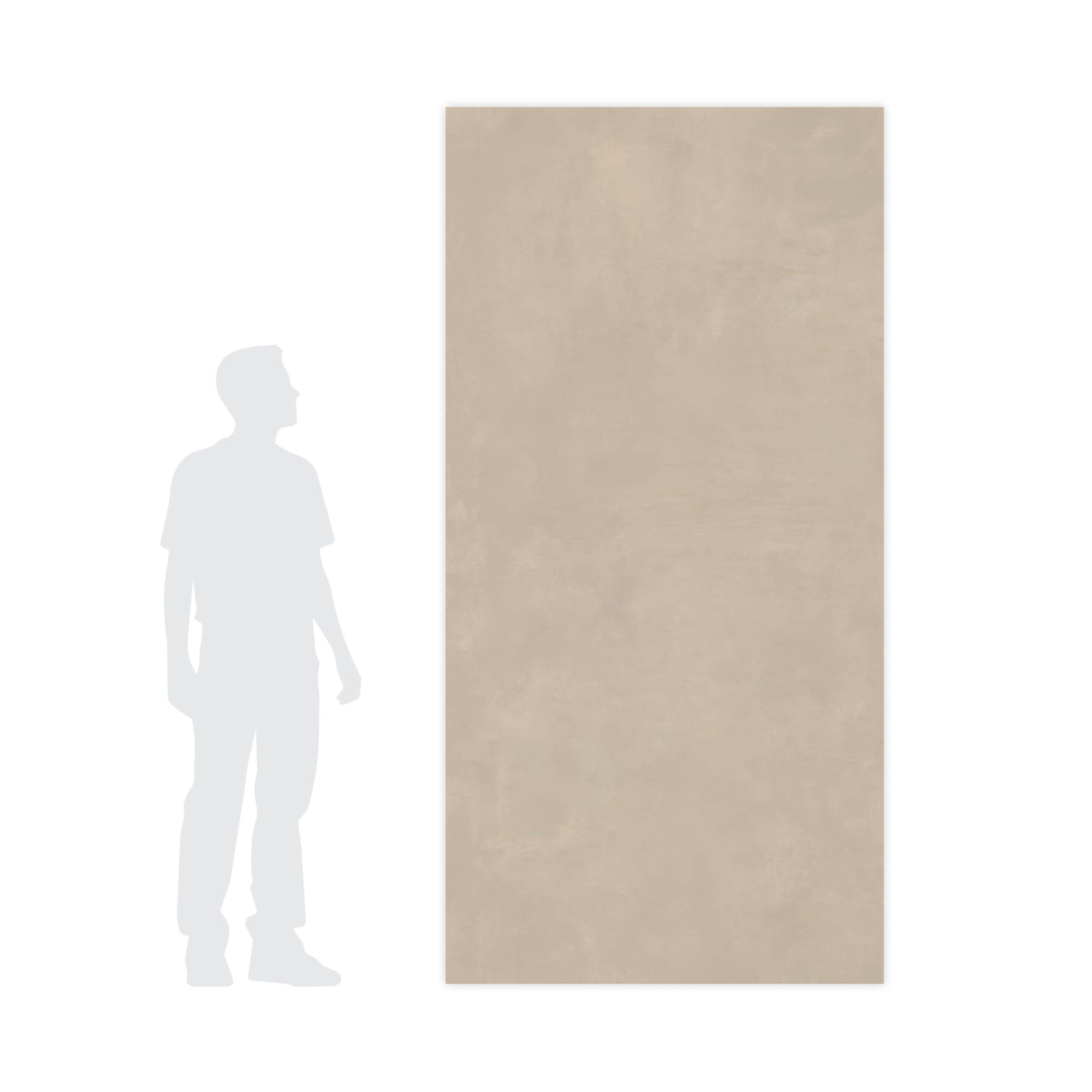 Carrelage effet Béton Beige Crème 240x120x0,9 cm Mat Vetrano - Mur intérieur