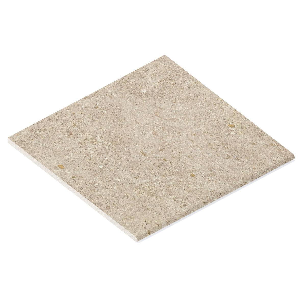Margelle de piscine effet Pierre Calcaire Beige Sable 60x60x2 cm Bord 1/2 Rond Domella