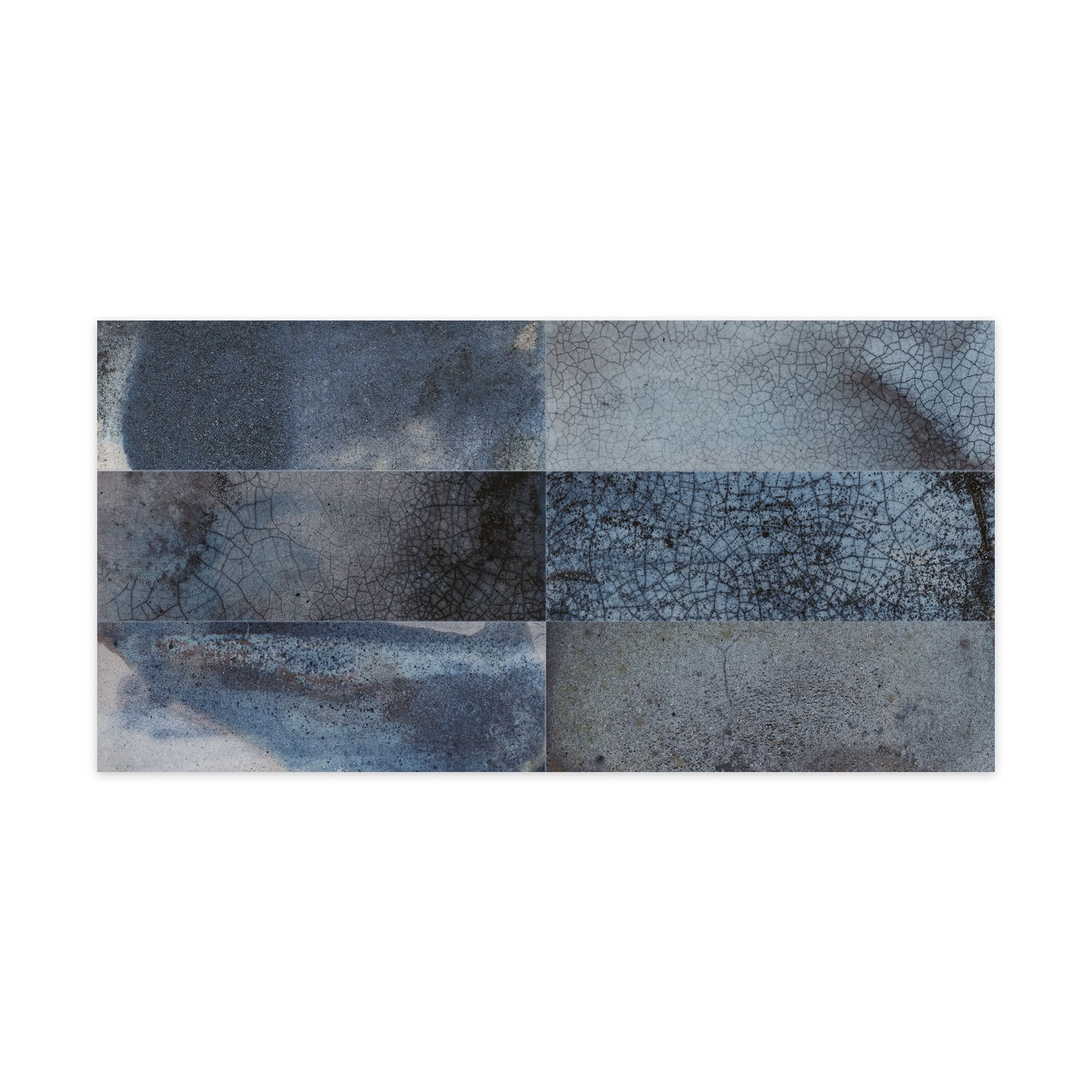 Carrelage Vintage effet Zellige Bleu 40x20x1,03 cm Patrina - Mur intérieur
