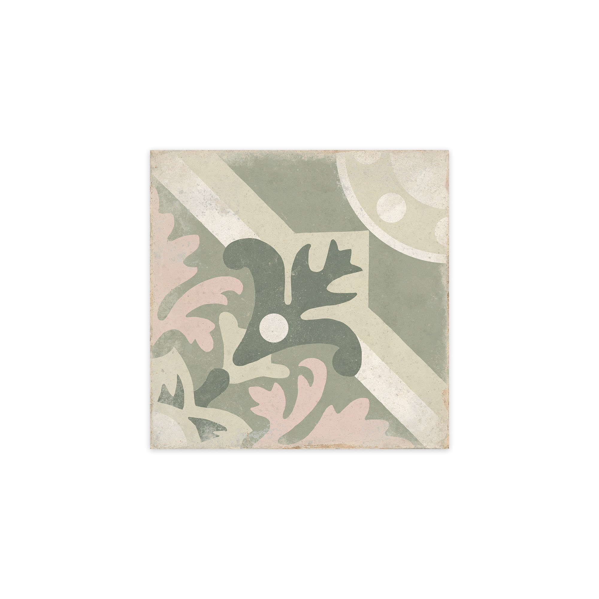 Carrelage Vintage effet Carreau ciment Sauge 22,3x22,3x0,9 cm Virelia - Sol et mur intérieur